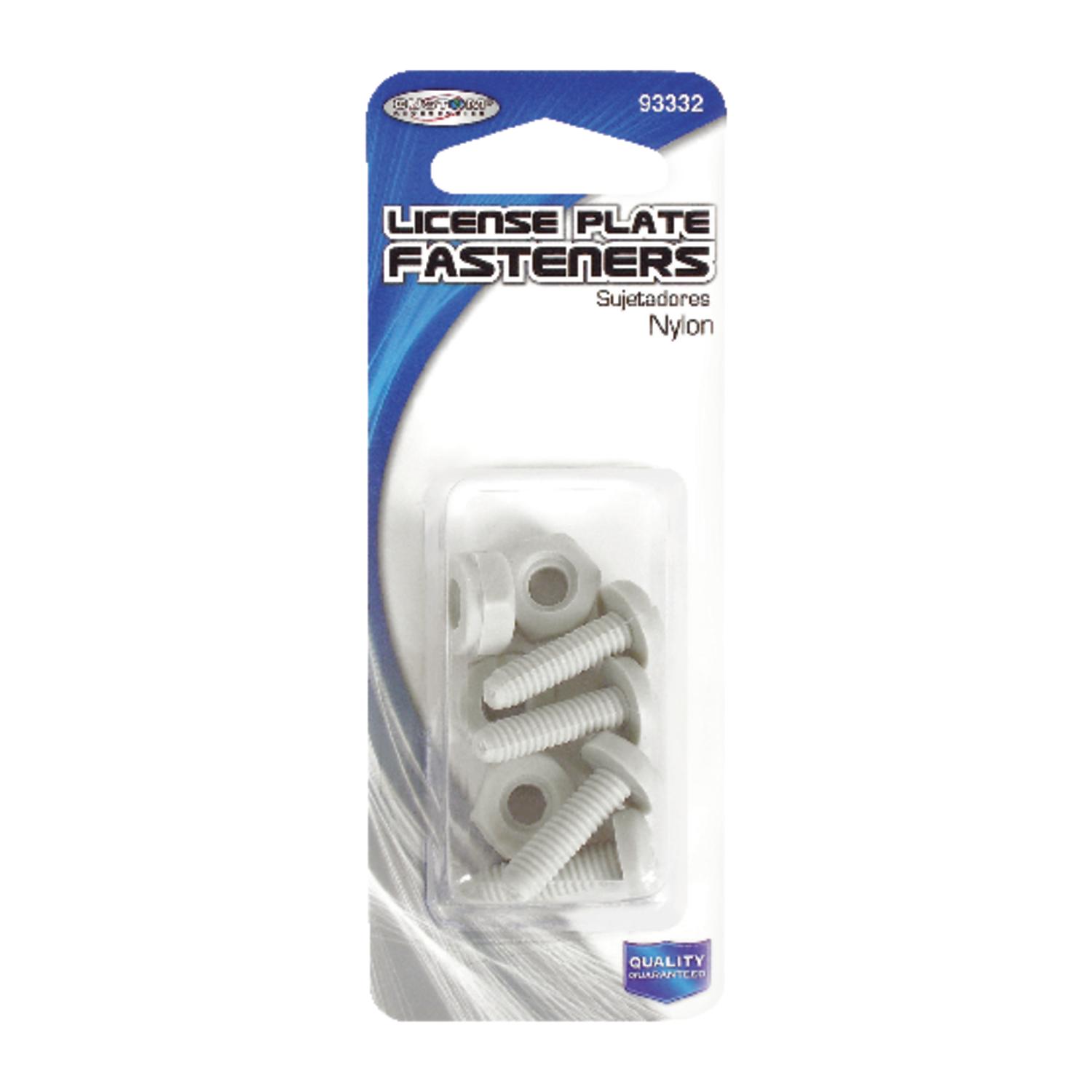 Custom Accessories White Nylon License Plate Fasteners