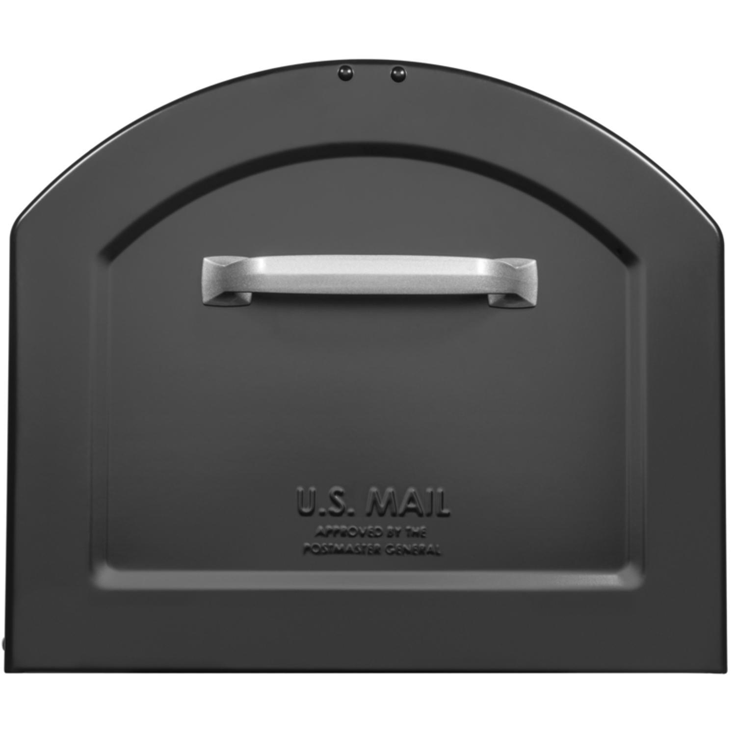 Architectural Mailboxes Centennial Modern Galvanized Steel Post Mount Black Mailbox