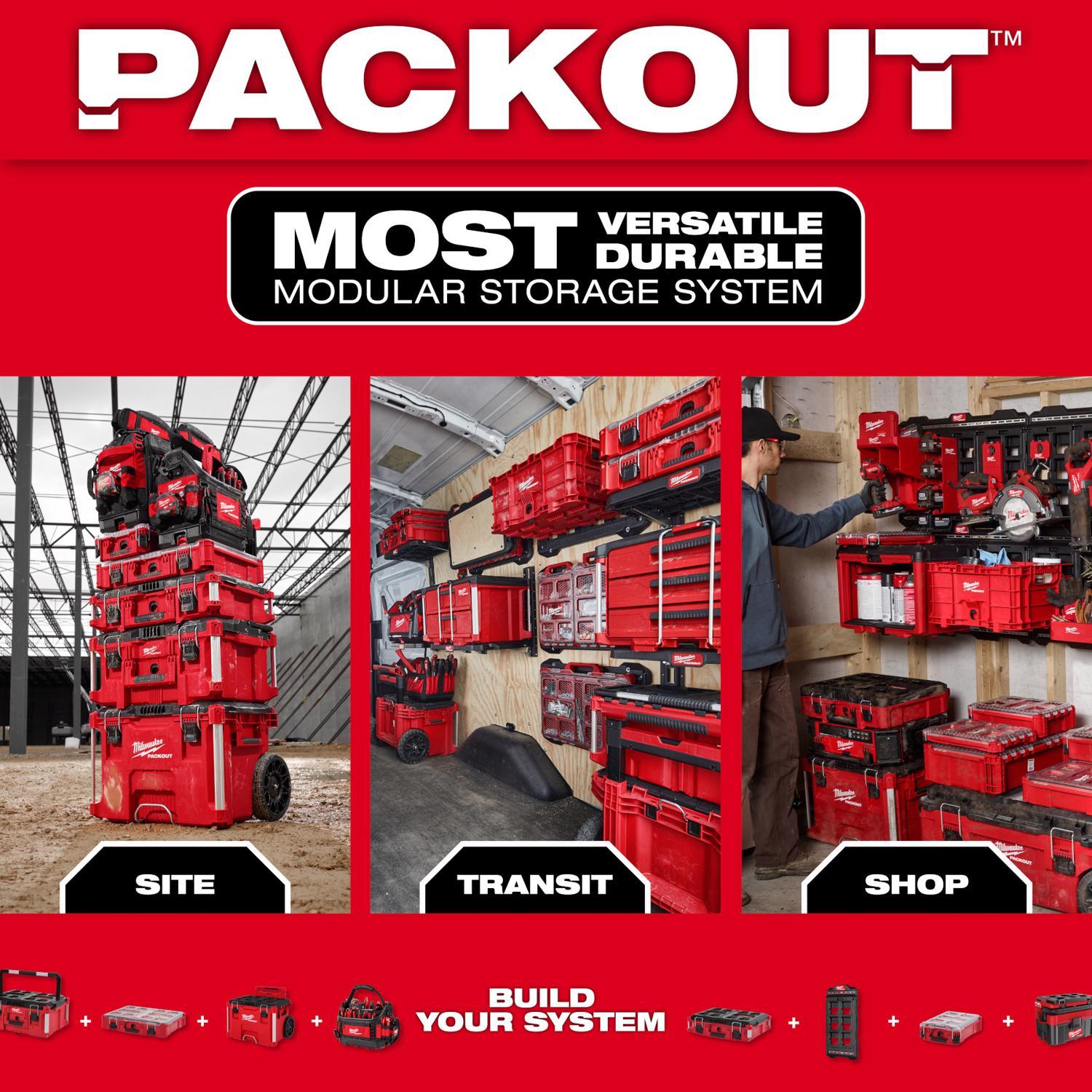 Milwaukee Packout 19.7 in. W X 6.7 in. H Modular System Plastic Red