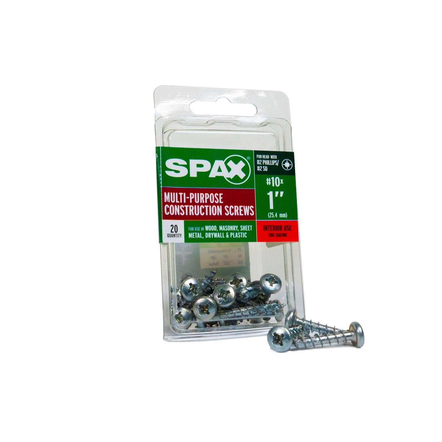 SPAX No. 10 X 1 in. L Phillips/Square Zinc-Plated Serrated Multi-Material Screw 20 Pack