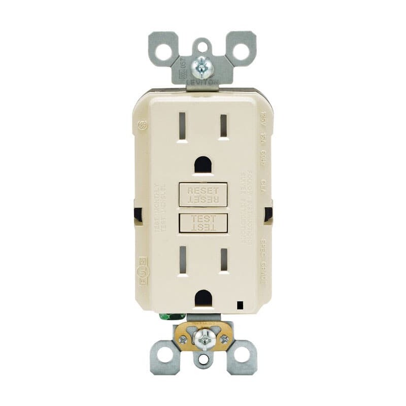 Leviton SmartlockPro 15 amps 125 V Duplex Light Almond GFCI Outlet 5-15R 1 pk