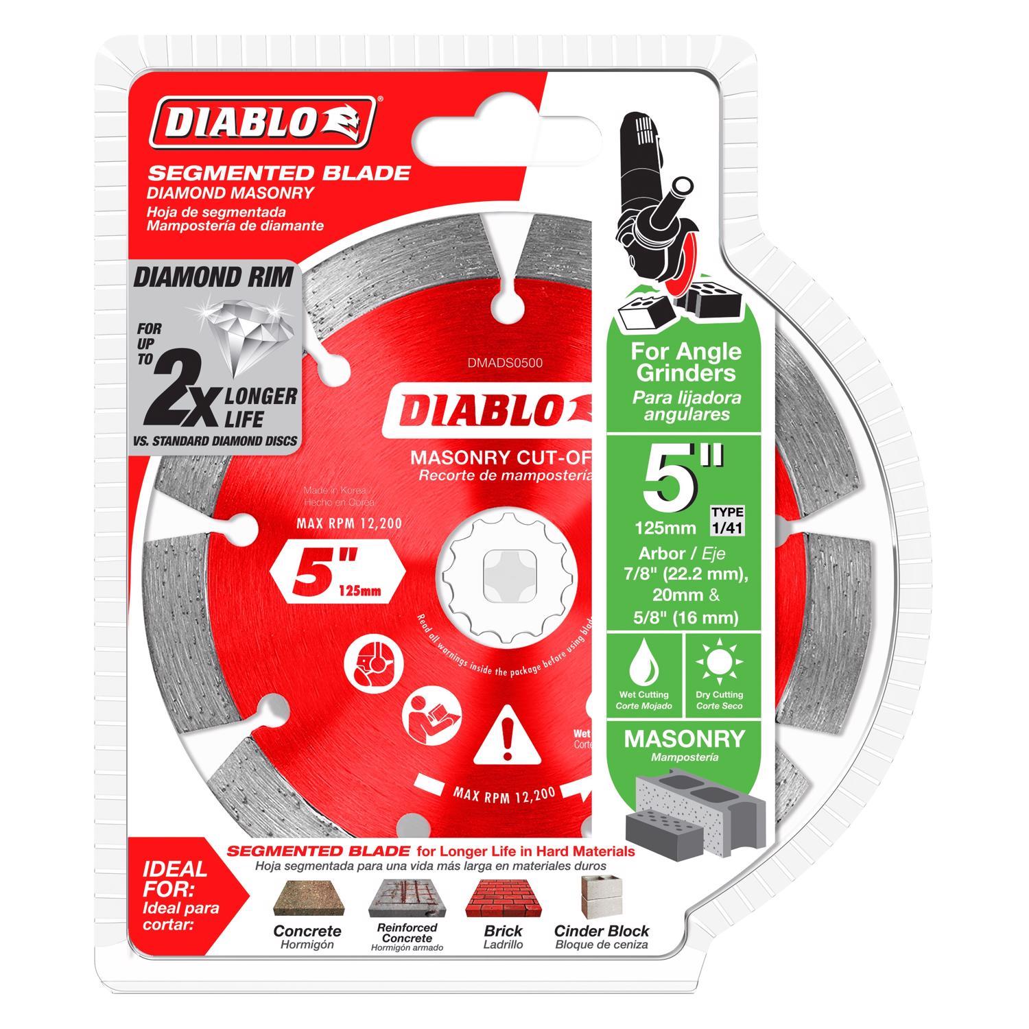 Diablo 5 in. D X 7/8 in. Diamond Masonry Cut-Off Disc 1 pk