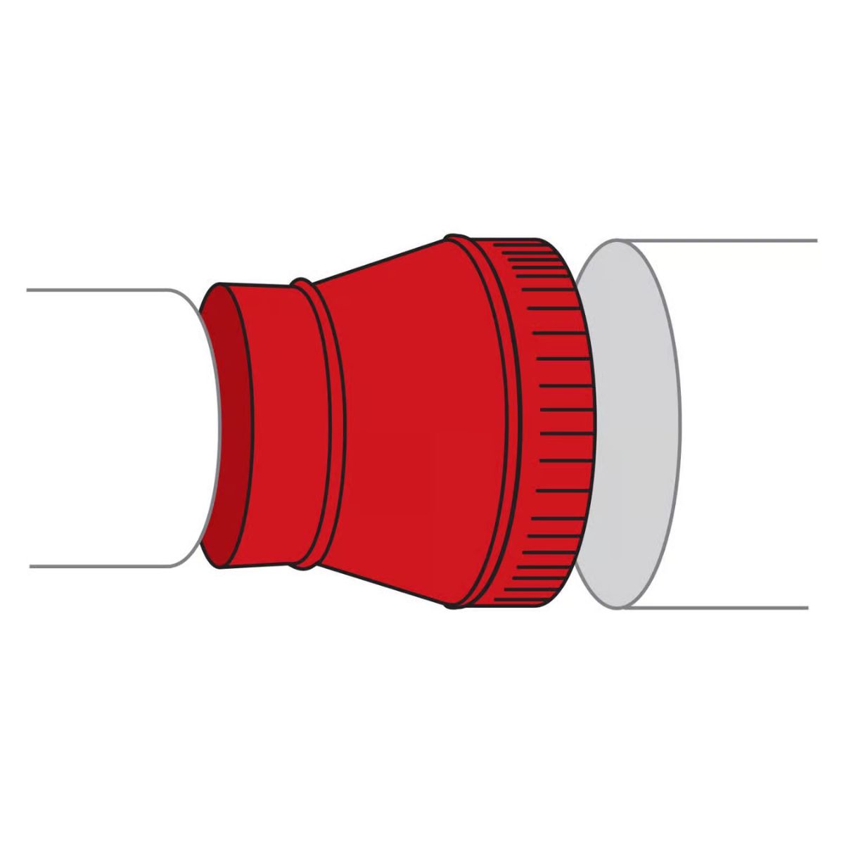 Imperial 4 in. D x 6 in. D Galvanized Steel Furnace Pipe Increaser