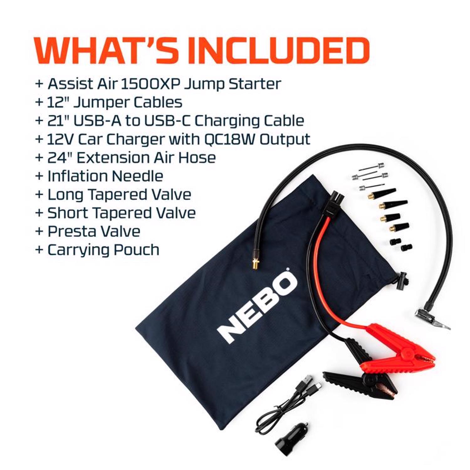 NEBO Assist Air Automatic 12 V 1500 amps Jump Starter and Inflator