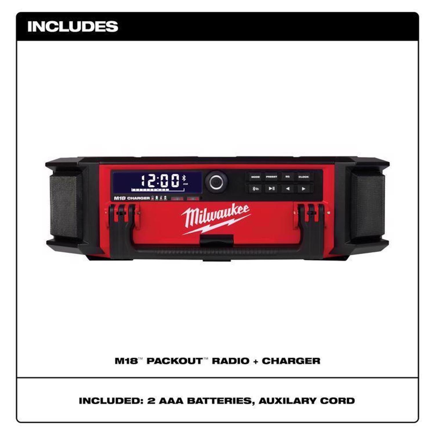 Milwaukee Packout Wireless Bluetooth Weather Resistant Radio + Charger