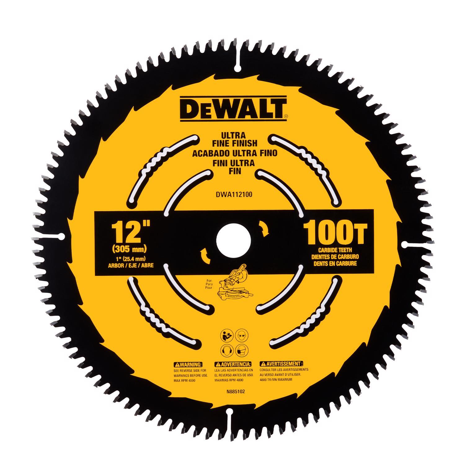 DEWALT 12 in. D X 1 in. Carbide Tipped Circular Saw Blade 100 teeth 1 pc