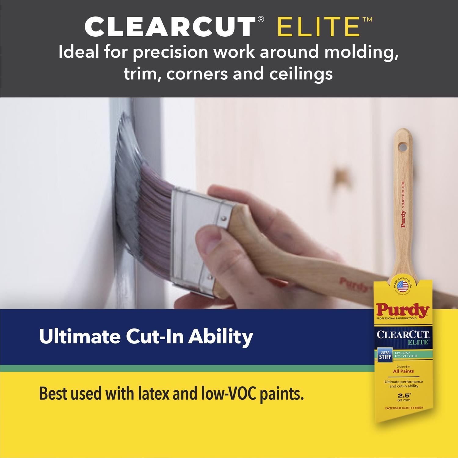 Purdy Clearcut Elite Cub 2 in. Ultra Stiff Angle Trim Paint Brush
