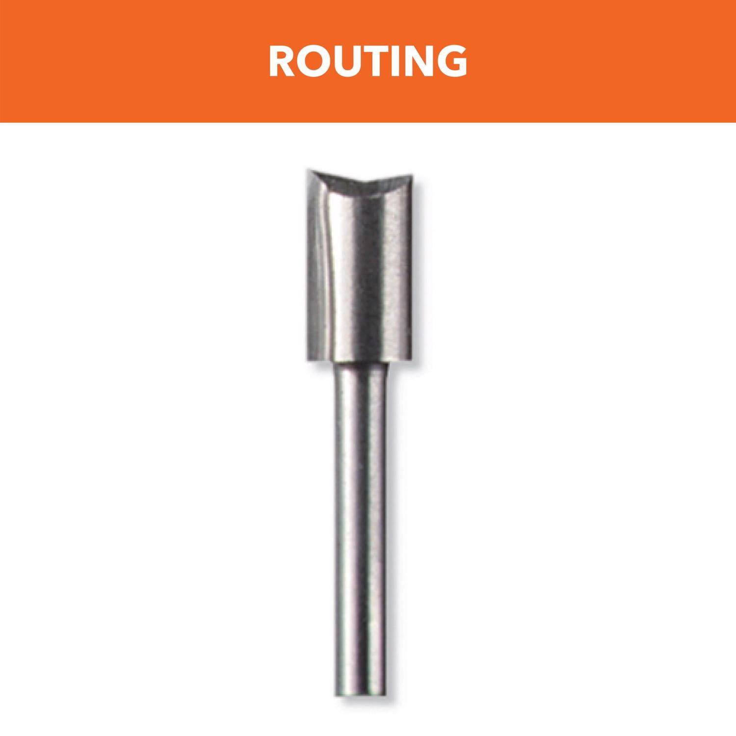 Dremel 1/4 in. D X 1/4 in. X 2-1/4 in. L High Speed Steel 1-Flute Straight Router Bit