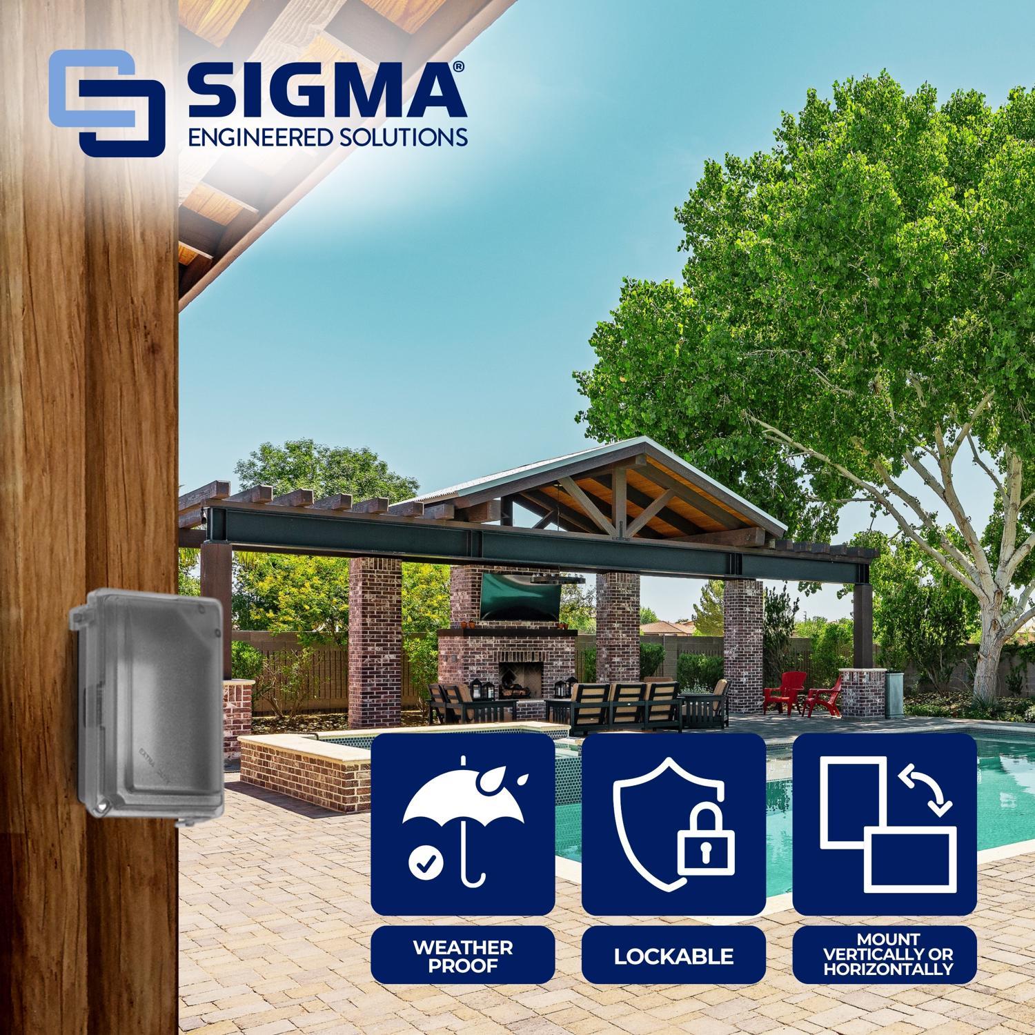 Sigma Engineered Solutions Rectangle Plastic 1 gang 5.98 in. H X 4.02 in. W Weatherproof Cover