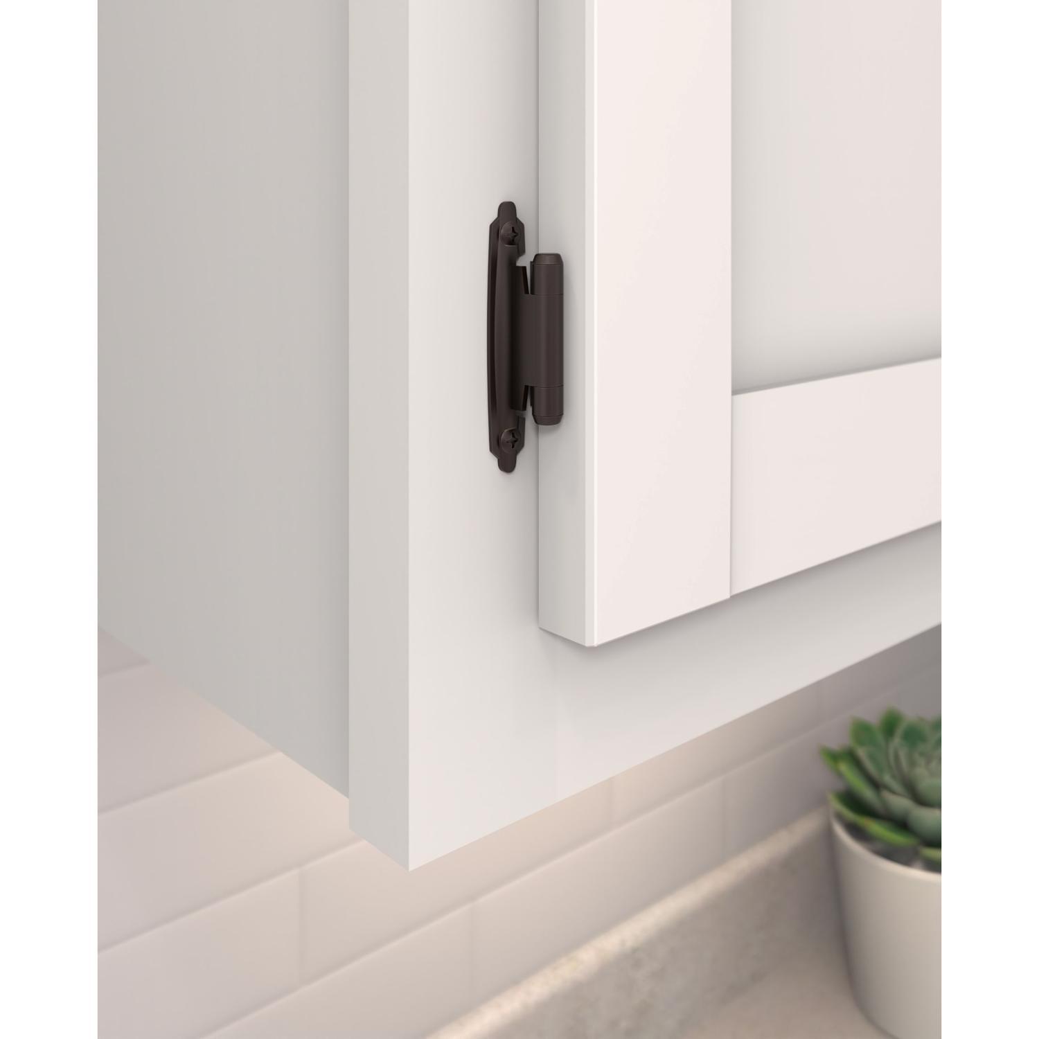 Amerock 2 in. W X 2-3/4 in. L Oil Rubbed Bronze Steel Self-Closing Hinge 2 pk