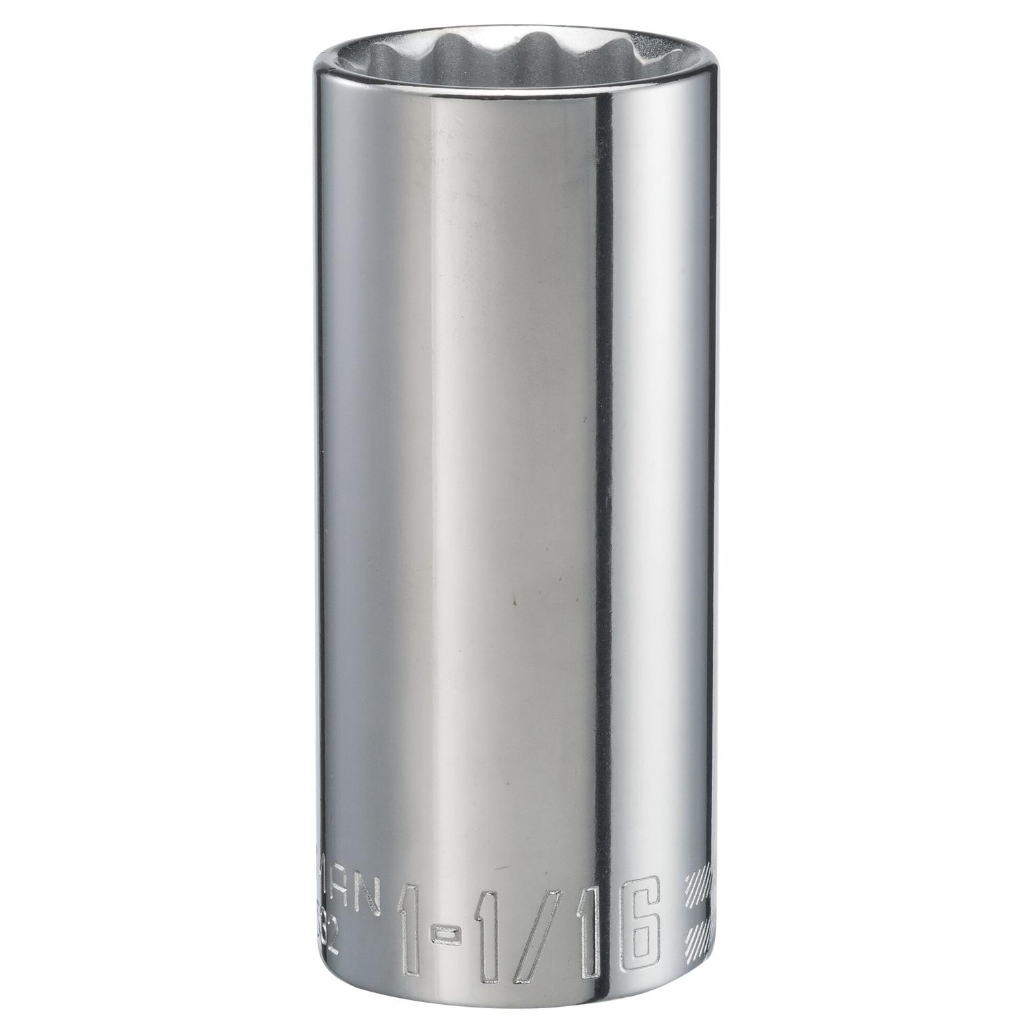 Craftsman 1-1/16 in. X 1/2 in. drive SAE 12 Point Deep Deep Socket 1 pc