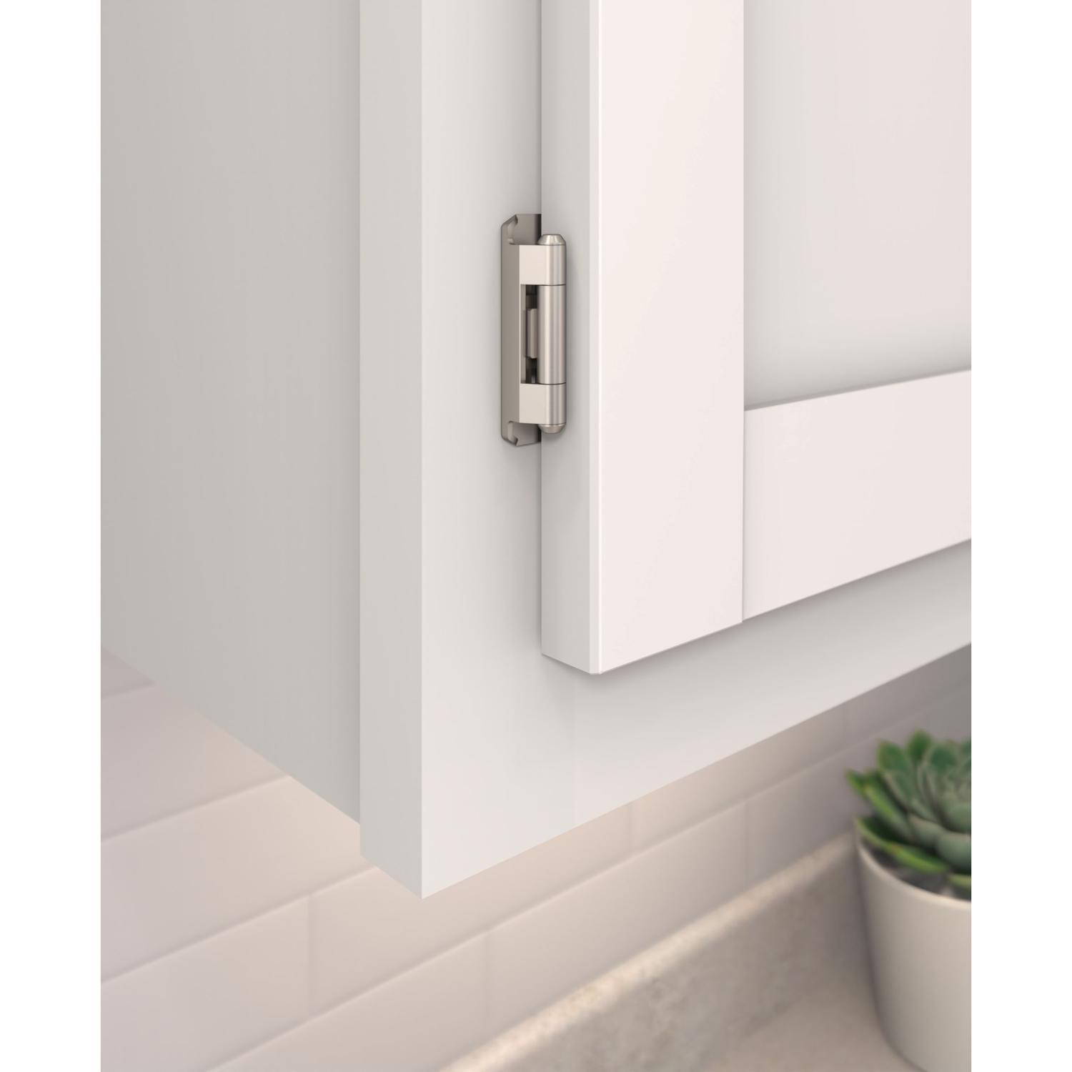 Amerock 1-1/2 in. W X 2-1/4 in. L Satin Nickel Steel Self-Closing Hinge 2 pk