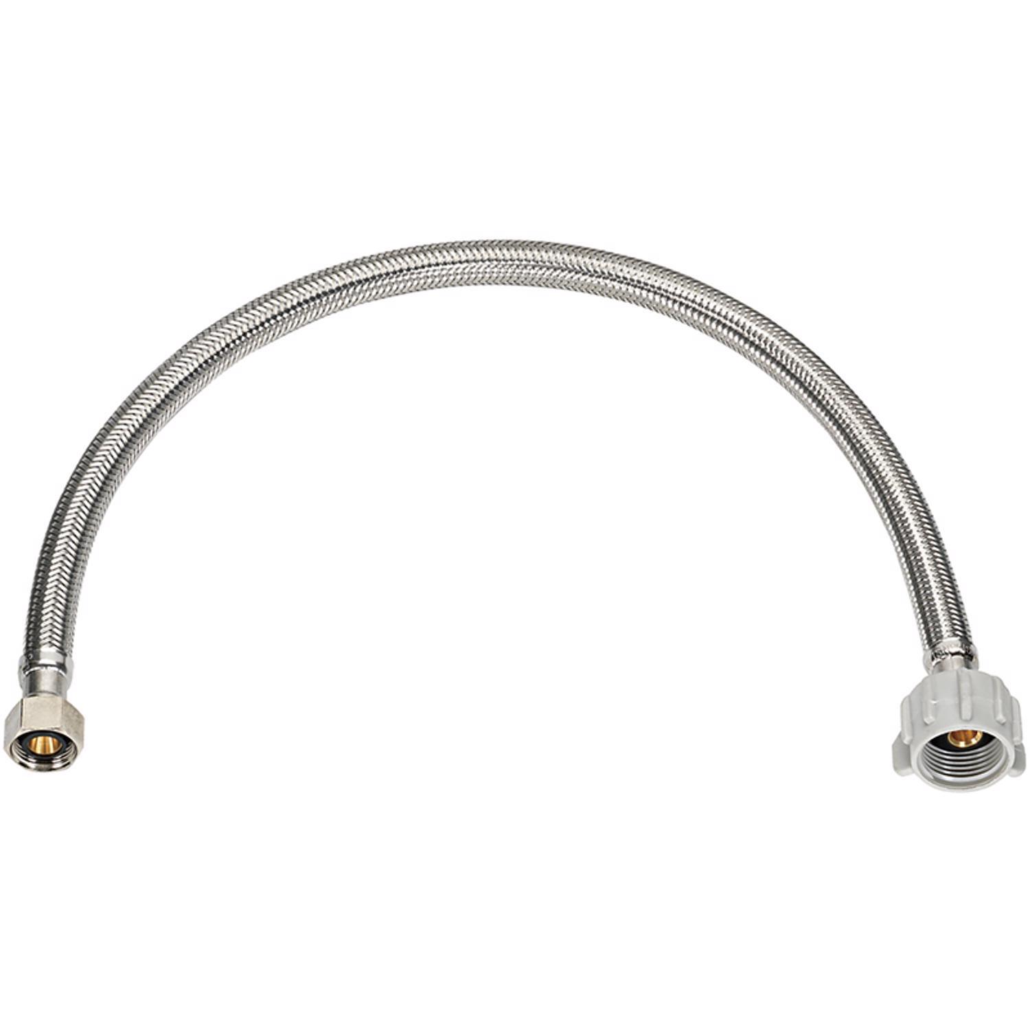 Ace 1/2 in. Compression X 7/8 in. D Ballcock 16 in. Braided Stainless Steel Toilet Supply Line