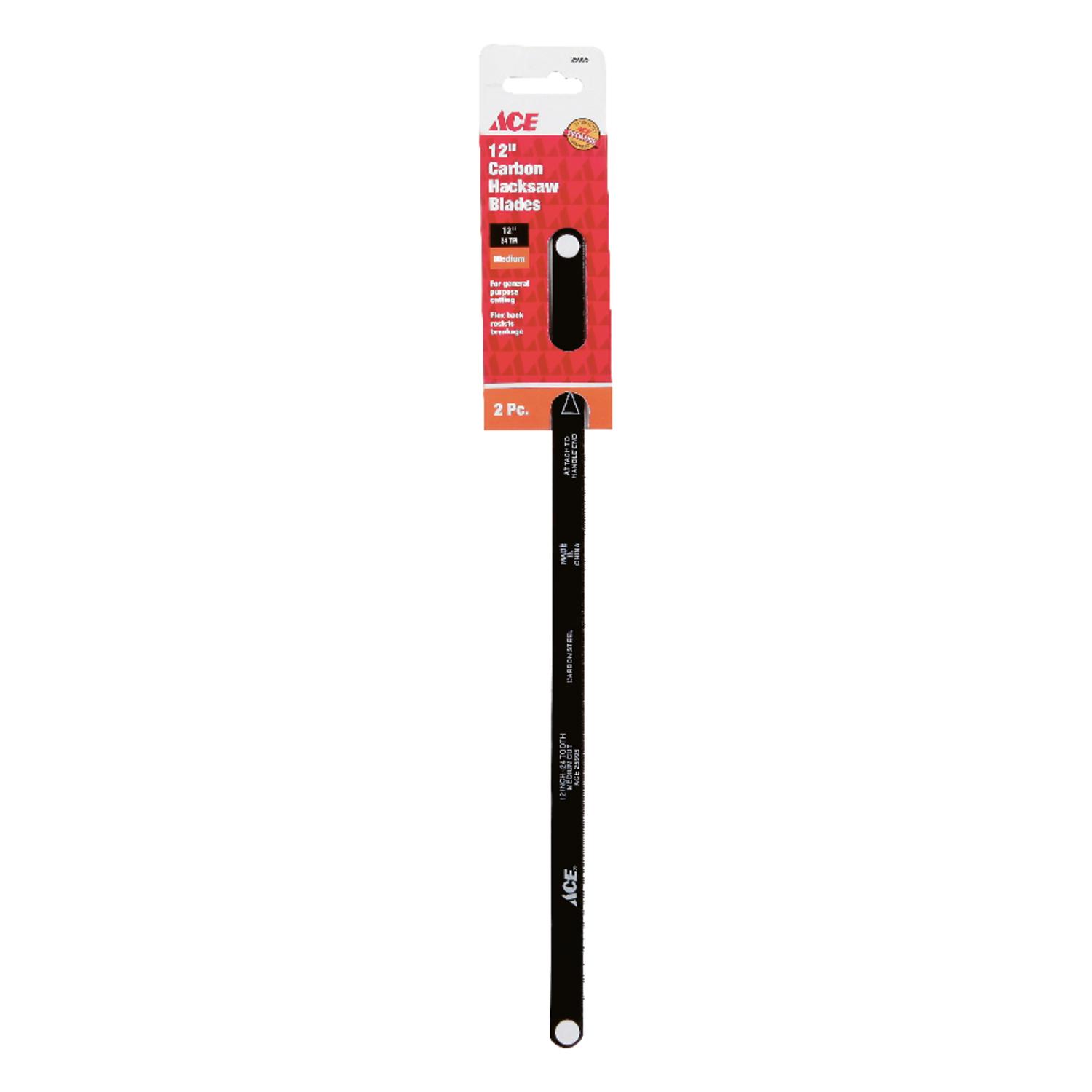 Ace 12 in. Carbon Steel Hacksaw Blade 24 TPI 2 pk