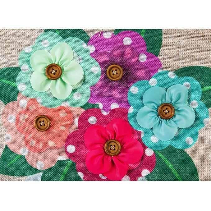 Evergreen Flag Polka Dot Floral Mason Jar Garden Burlap Flag - 13 in. x 1 in. x 18 in.