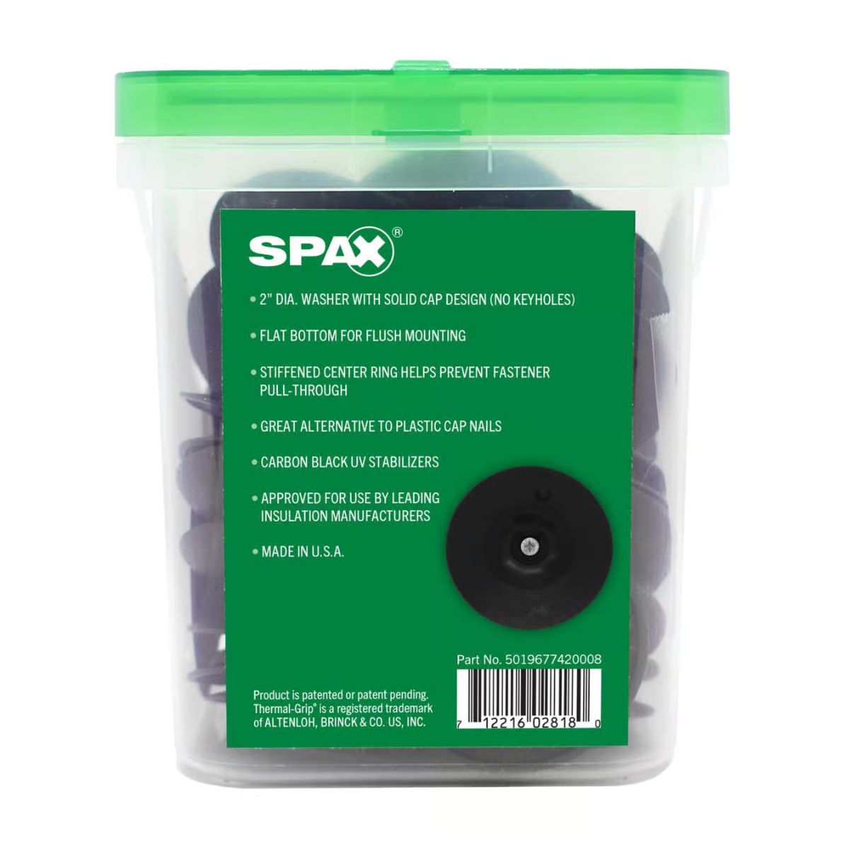 SPAX Thermal-Grip Plastic 2 in. Flat Washer 80 Pack