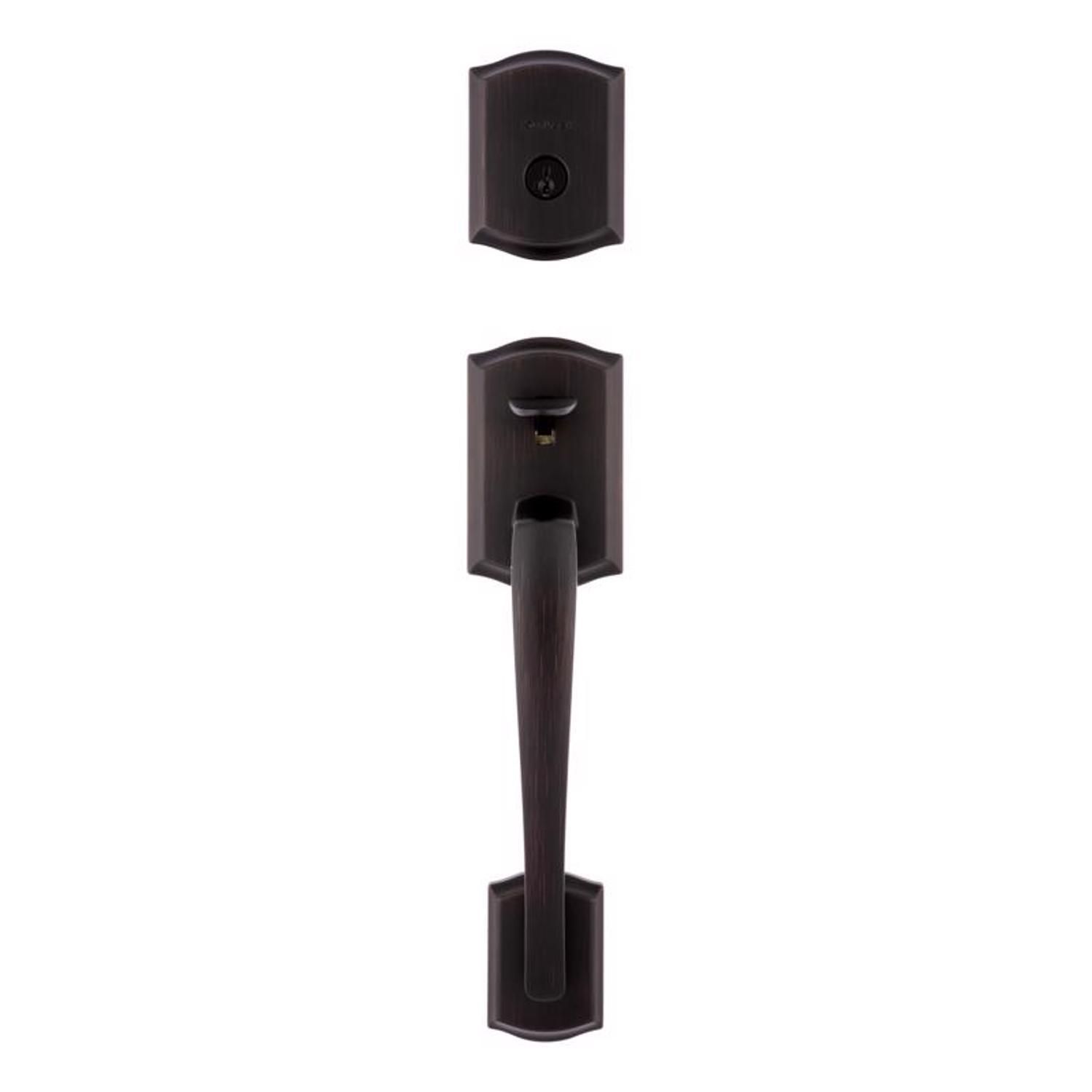 Kwikset Prescott Venetian Bronze Entry Handleset 1-3/4 in.