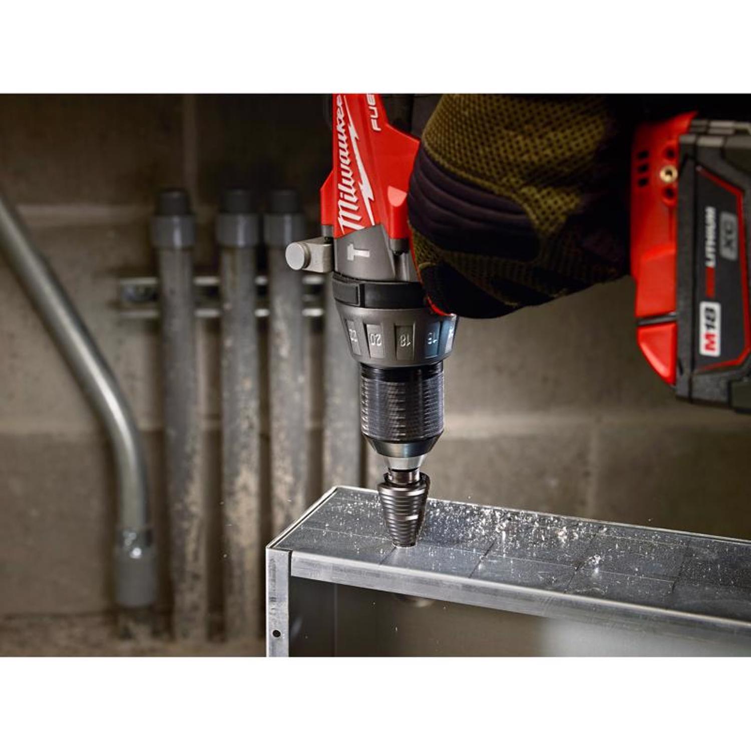 Milwaukee Jam-Free 3/16 - 7/8 in. X 6 in. L Metal Step Drill Bit 3-Flat Shank 1 pc