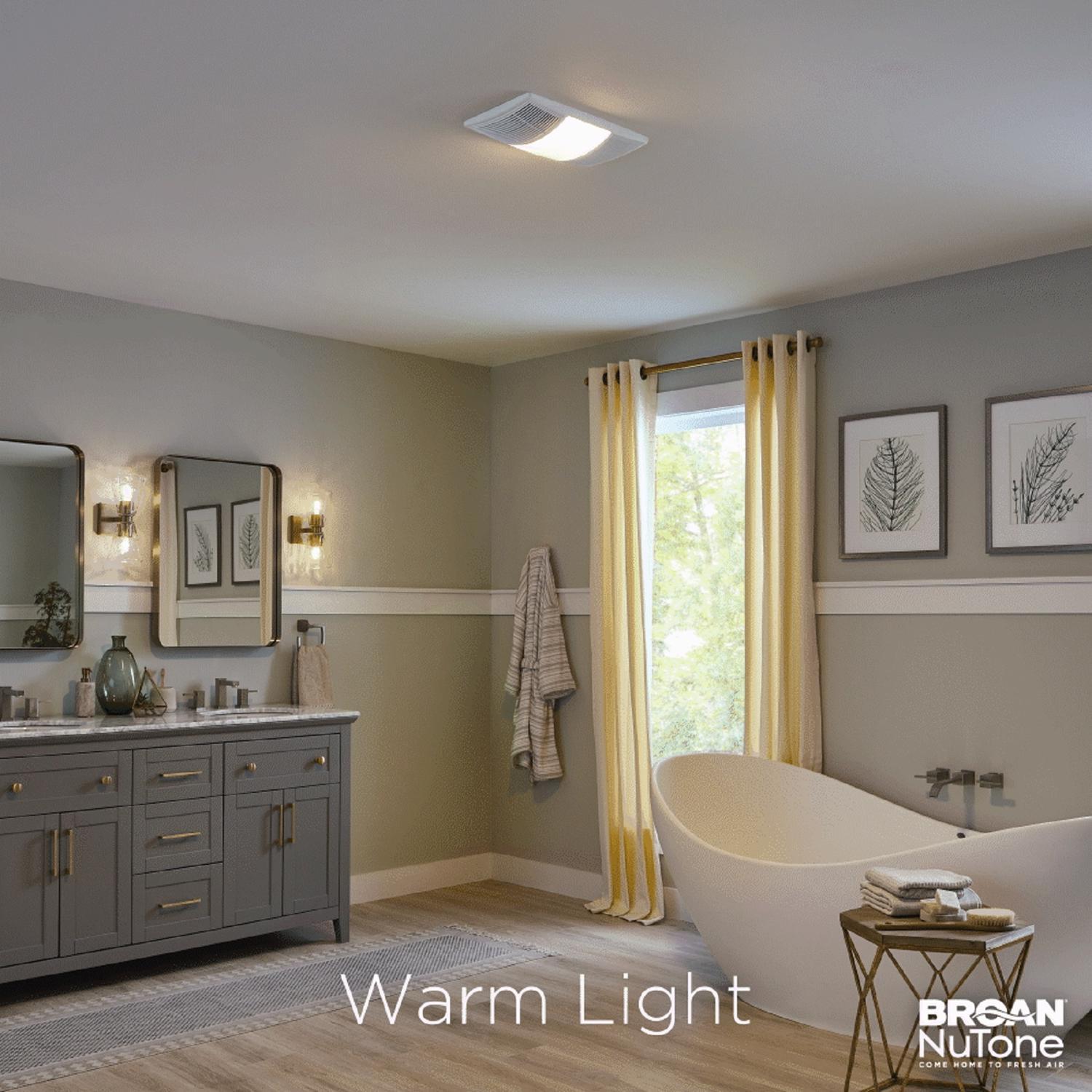 Broan-NuTone 80 CFM 1.5 Sones Bathroom Exhaust Fan with Heater and Light