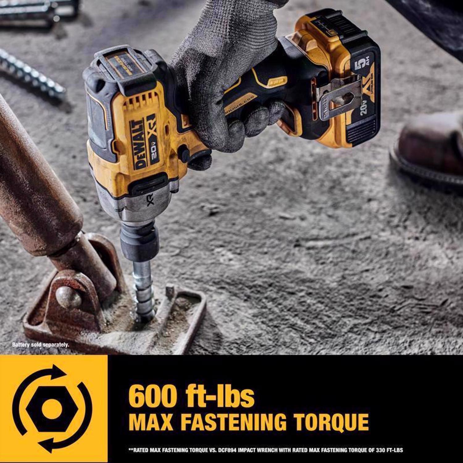 DeWalt 20V MAX 1/2 in. Cordless Brushless Mid-Range Impact Wrench Kit (Battery & Charger)