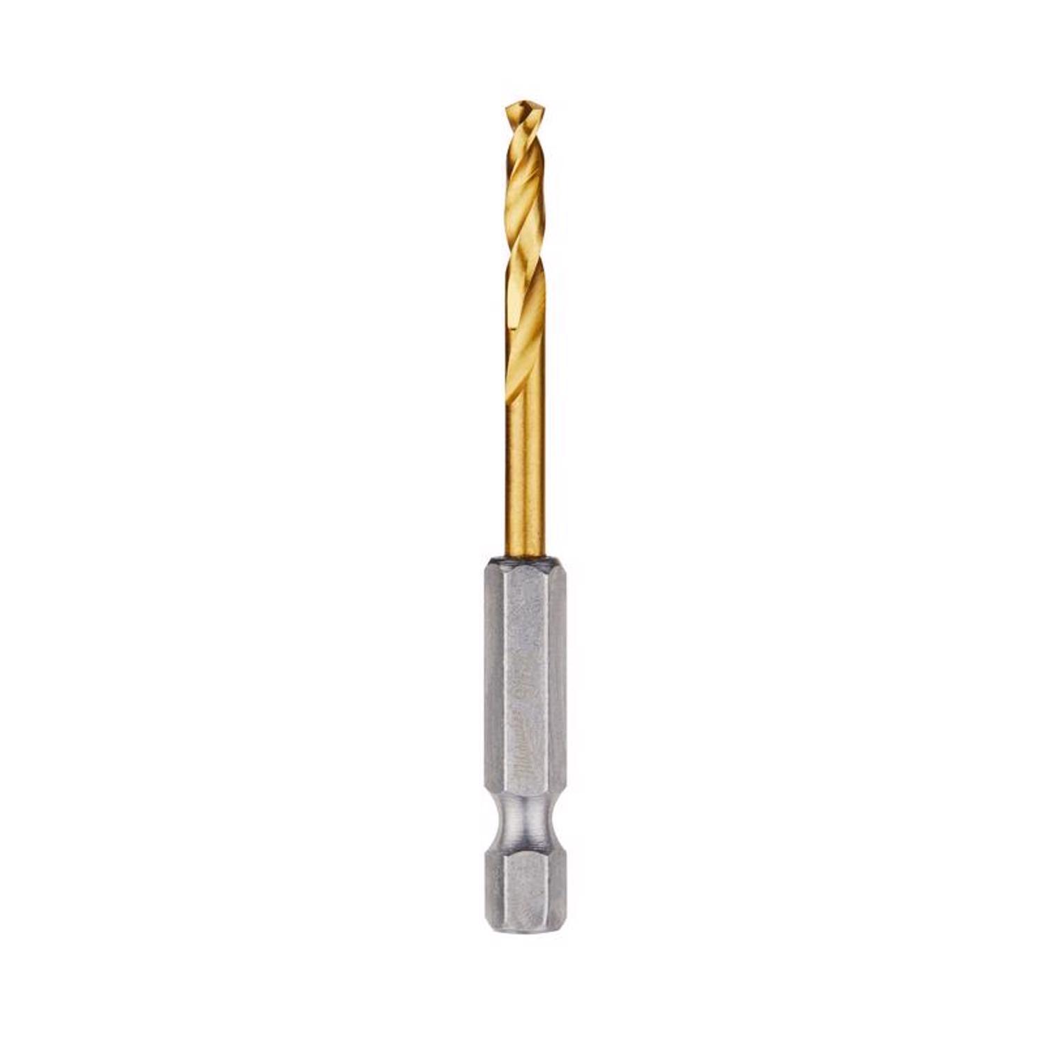 Milwaukee Shockwave 9/64 in. X 2.63 in. L High Speed Steel Red Helix Drill Bit Hex Shank 1 pc