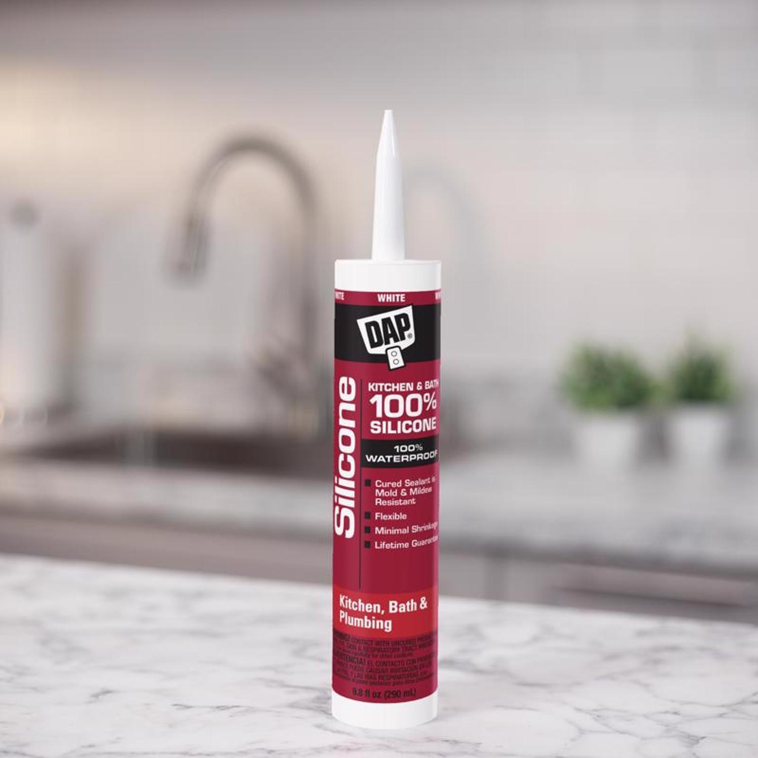 DAP White Silicone Kitchen and Bath Sealant 10.1 oz
