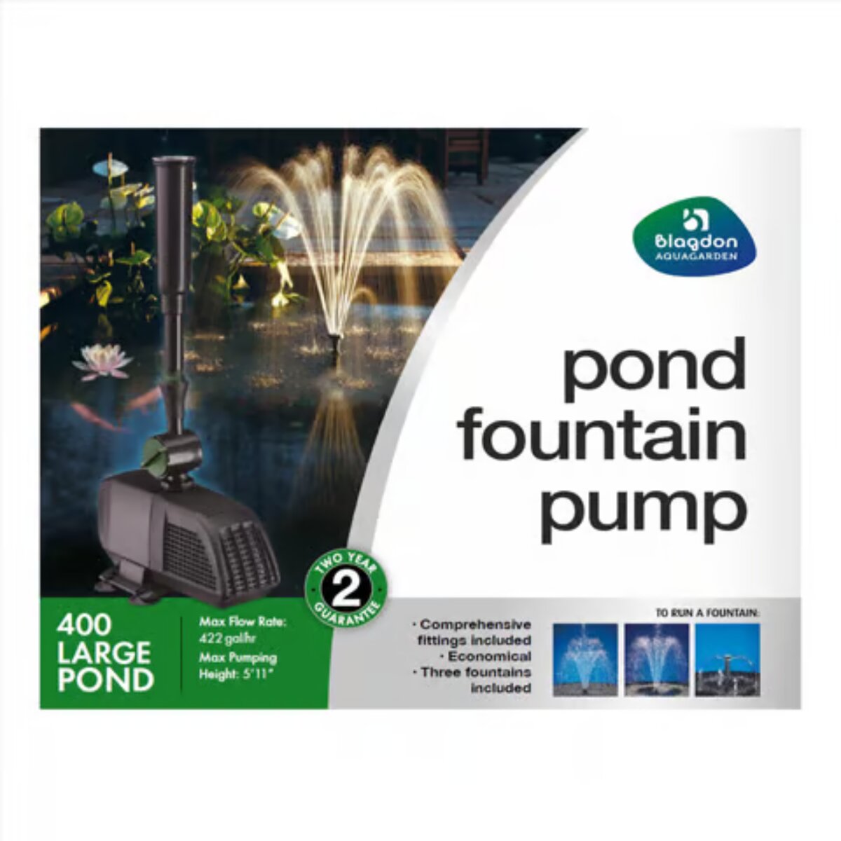Blagdon Aquagarden Plastic 400 gph Fountain Pump
