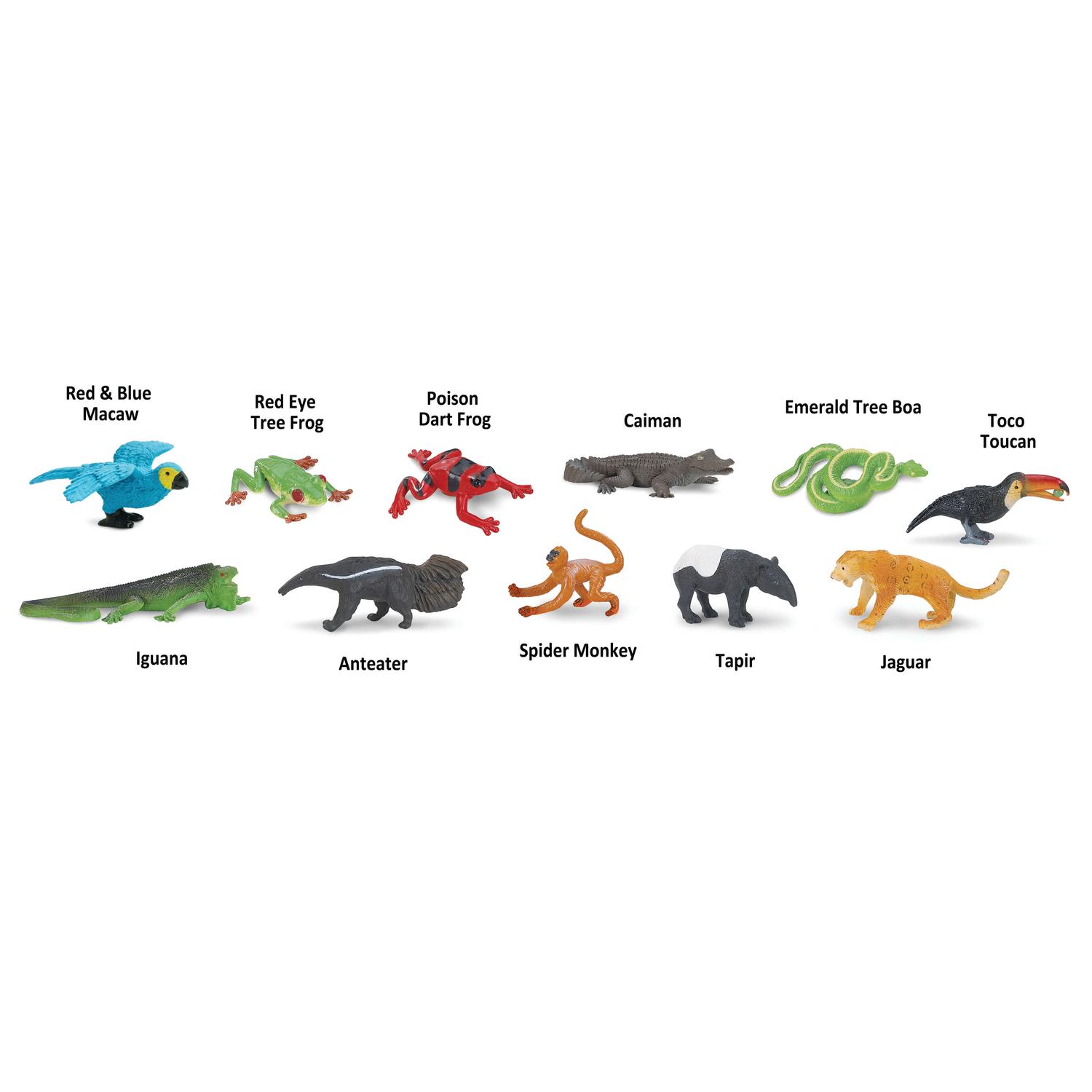 Safari Ltd. Toobs Rainforest Toy Assorted 11 pc