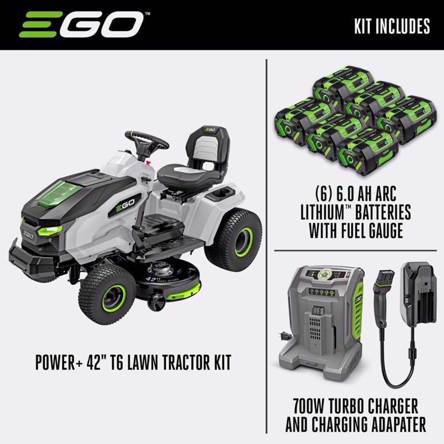 EGO Power+ T6 TR4204 42 in. 56 V Battery Riding Mower Kit (Battery & Charger)