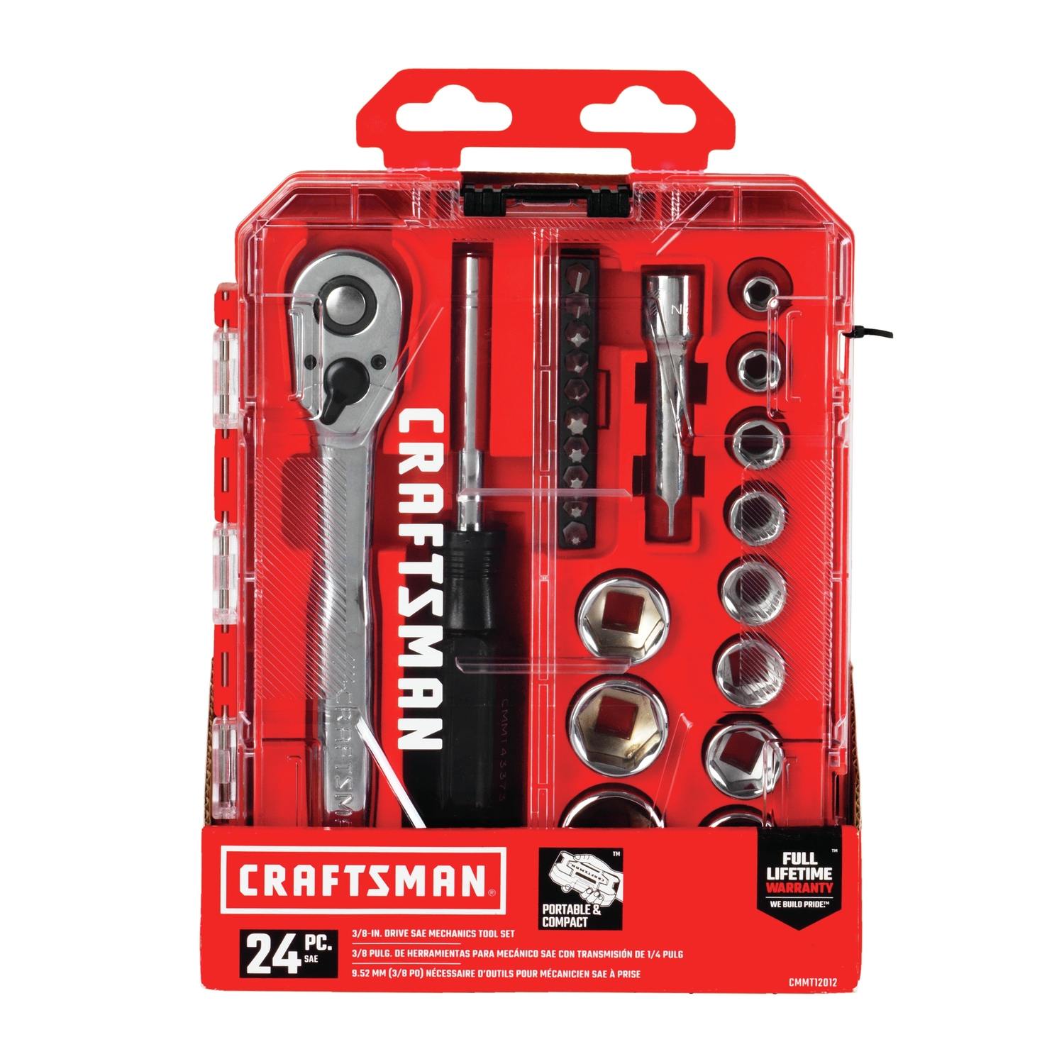 Craftsman 3/8 in. drive SAE 6 Point Nano Mechanic's Tool Set 24 pc