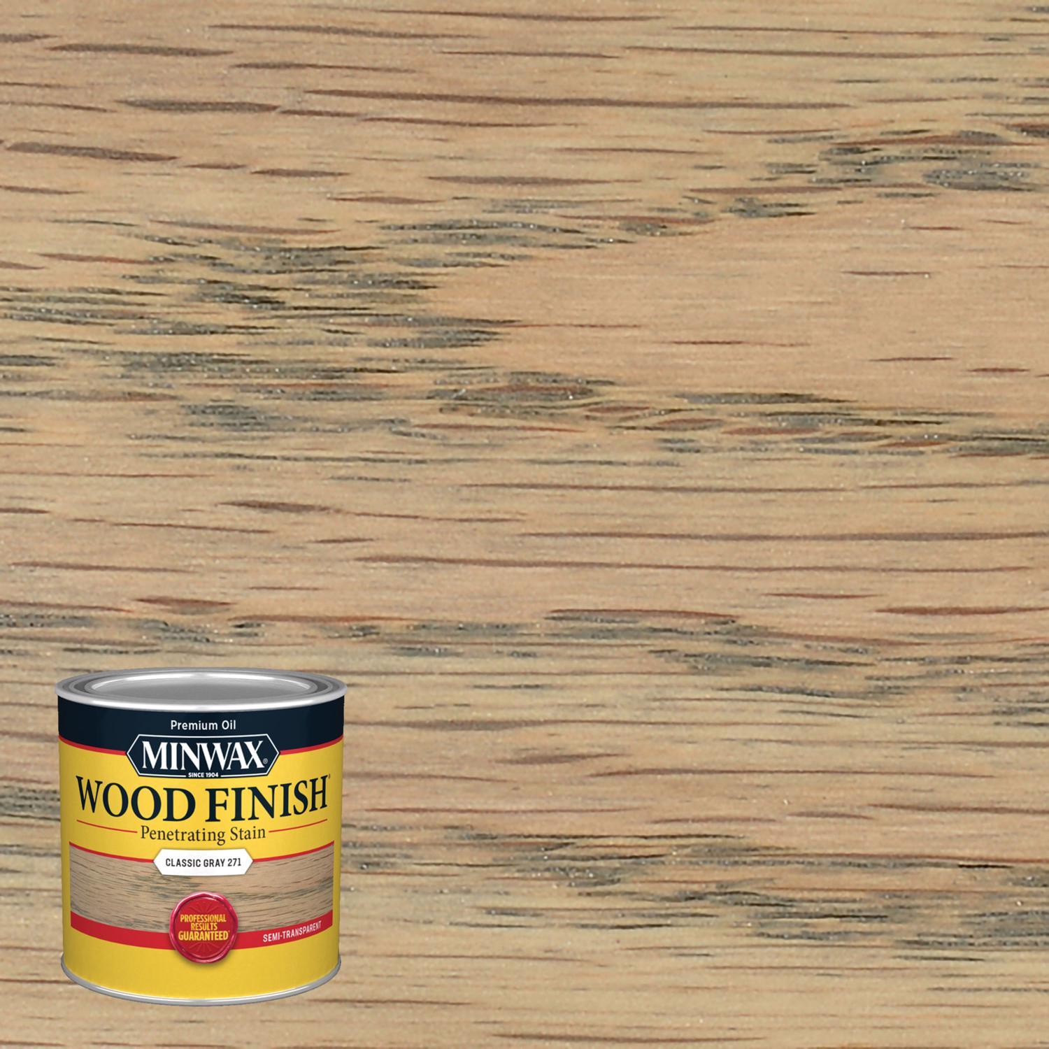 Minwax Wood Finish Semi-Transparent Classic Gray Oil-Based Penetrating Wood Stain 1/2 pt