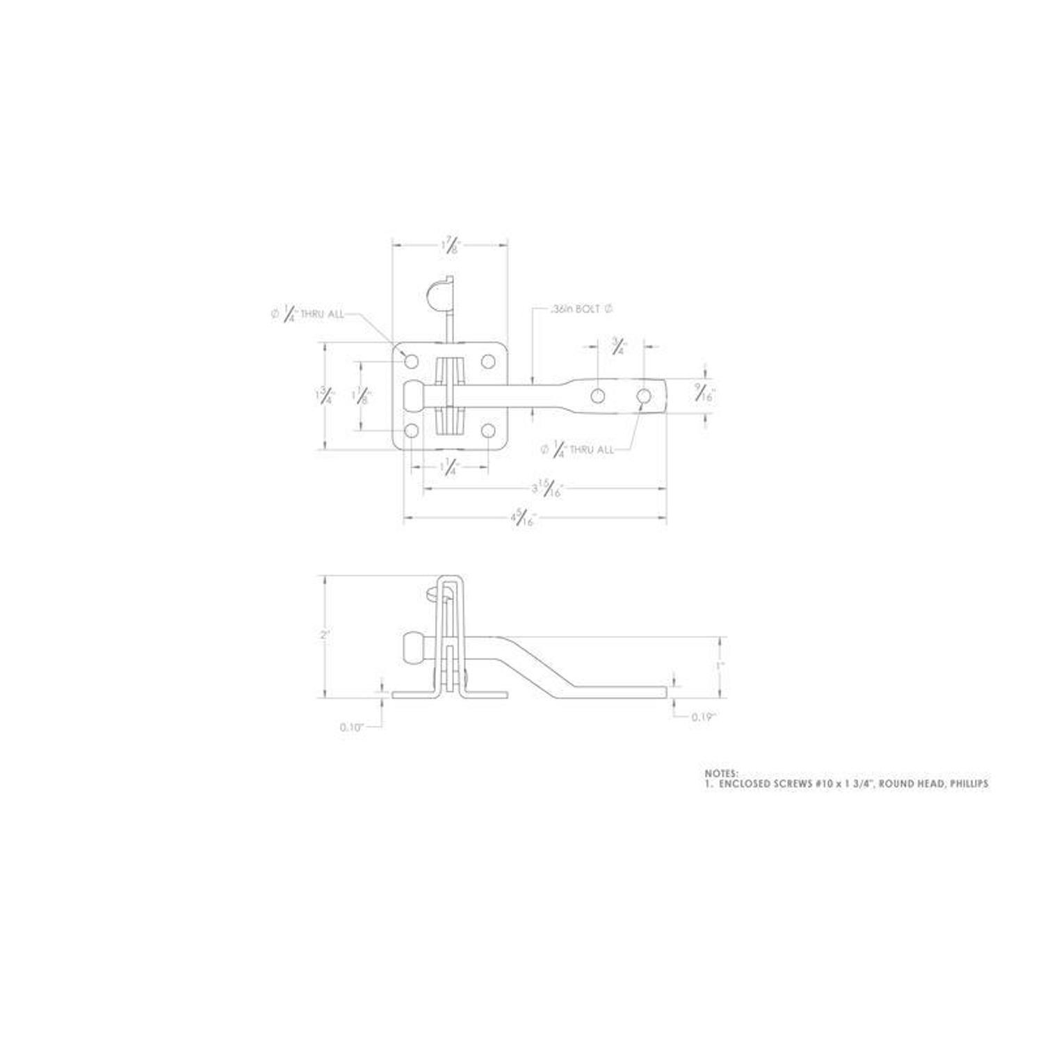 Ace 6.89 in. H X 5 in. W X 1.89 in. L Zinc-Plated Zinc Gate Latch