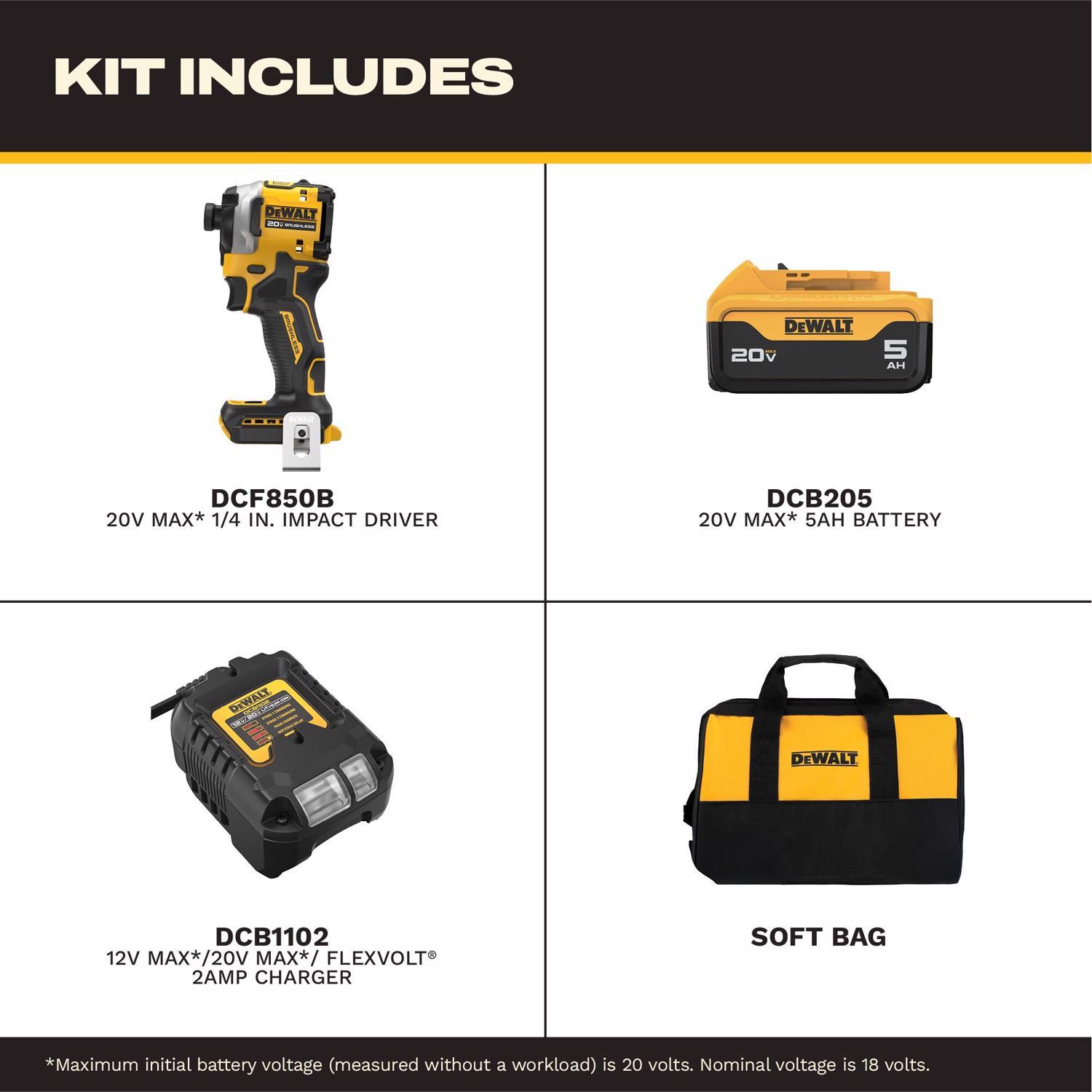 DeWalt 20V MAX ATOMIC 1/4 in. Cordless Brushless 3-Speed Impact Driver Kit (Battery & Charger)