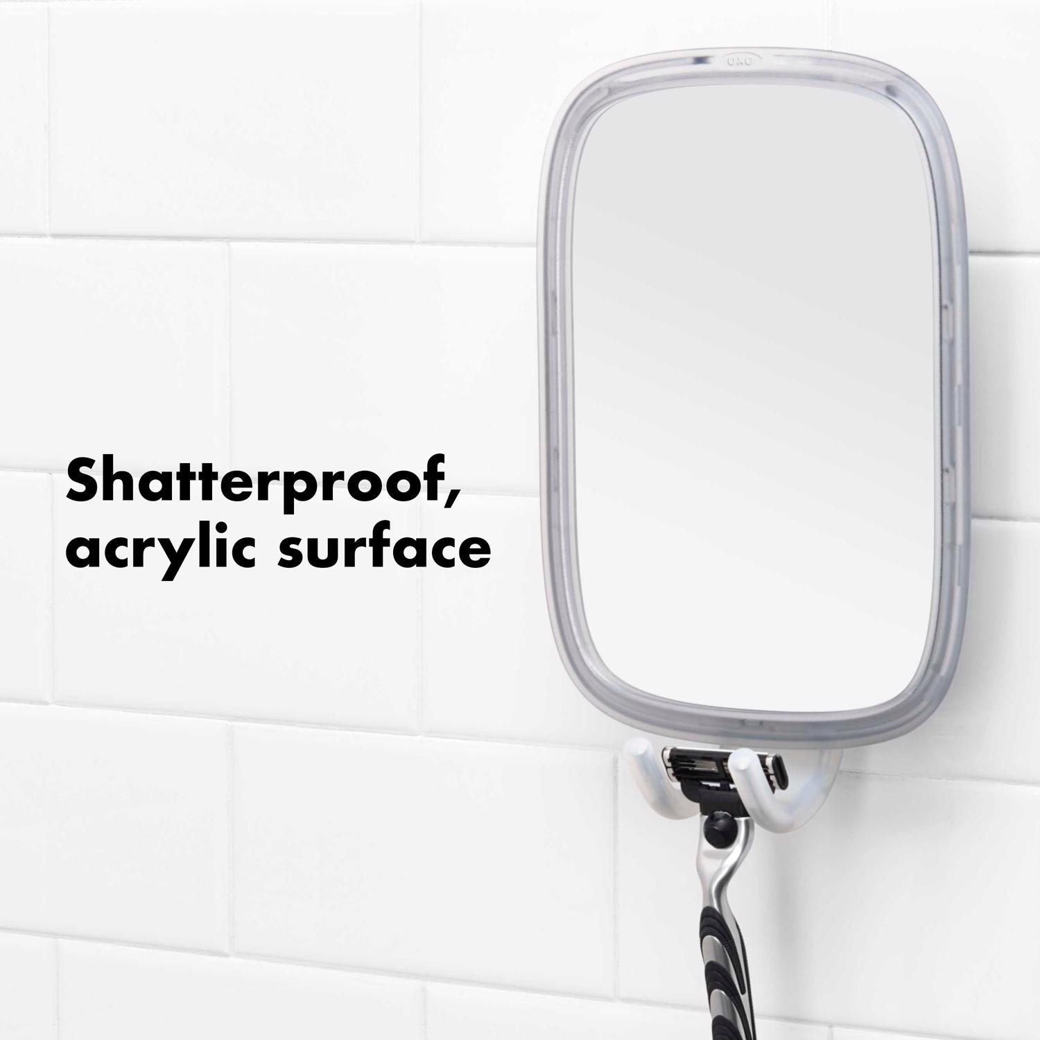 OXO Good Grips 13 in. H X 7 in. W Portable Shower Mirror Silver