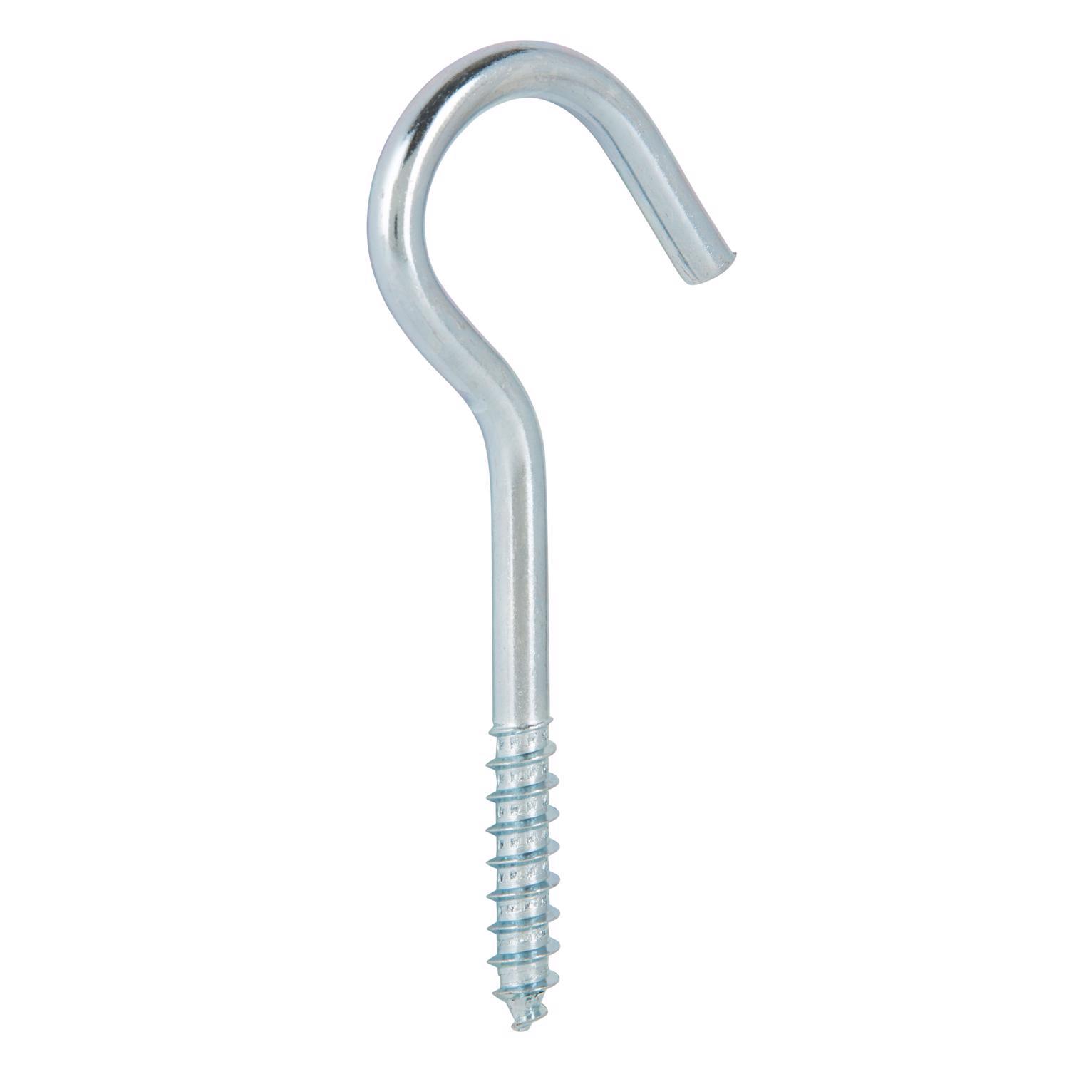 Ace Small Zinc-Plated Silver Steel 3-7/8 in. L Ceiling Hook 80 lb 2 pk