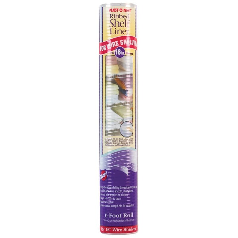 Warp's Plast-O-Mat 6 ft. L X 15-1/2 in. W Clear Non Adhesive Ribbed Shelf Liner