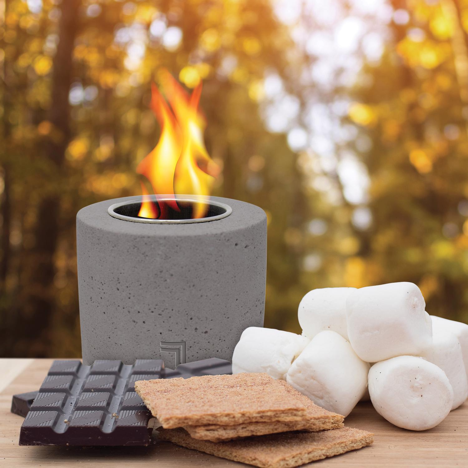 Sharper Image 4 in. W Concrete Round MultiFuel Fire Pit Stine Home