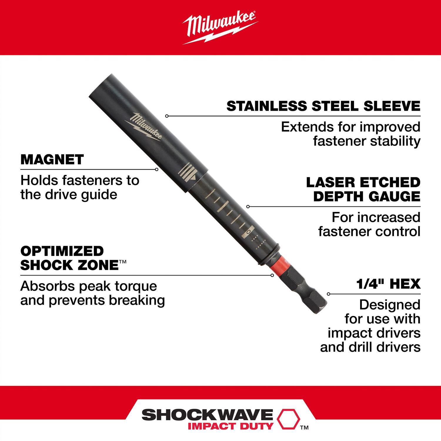 Milwaukee Shockwave Assorted 3 in. L Magnetic Drive Guide and Bit Set Alloy Steel 7 pc
