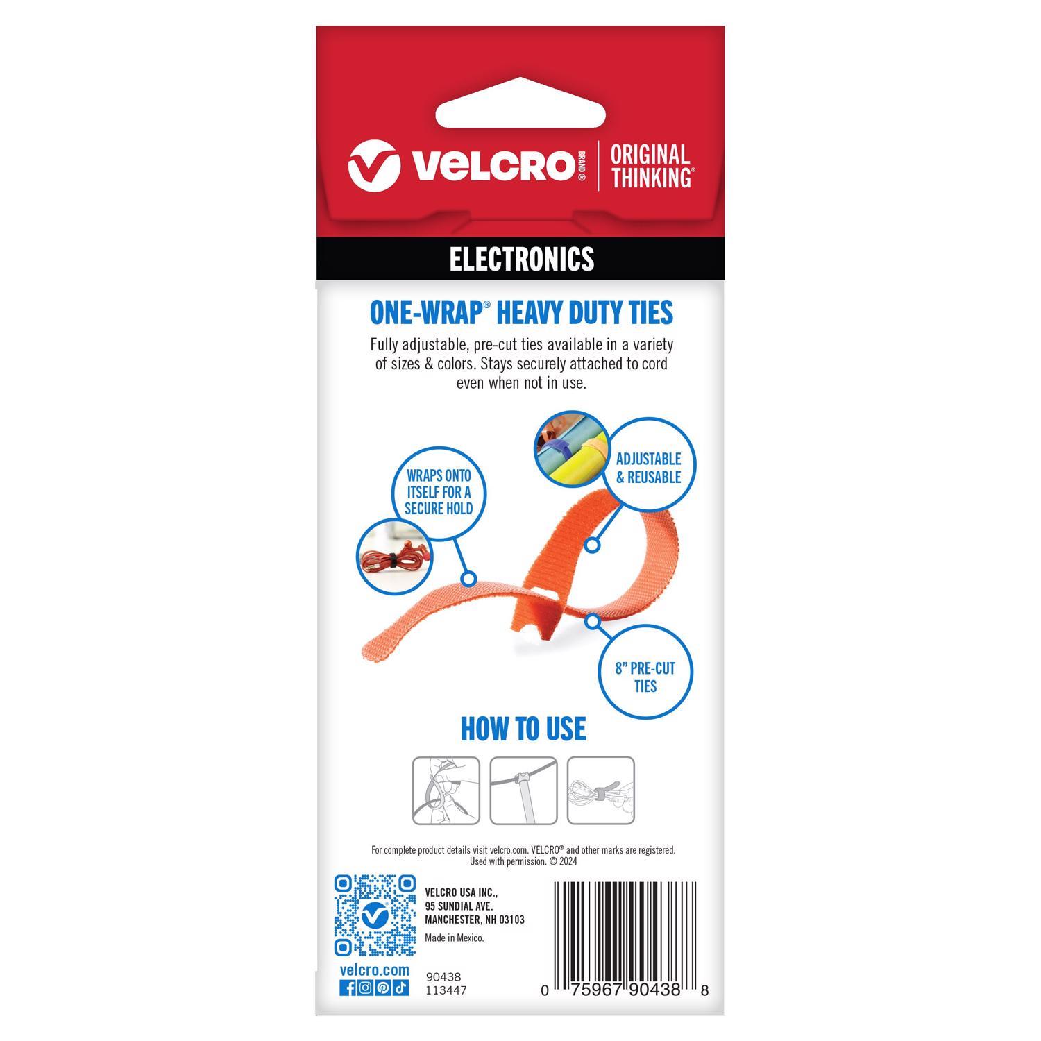 VELCRO Brand ONE-WRAP Small Nylon Ties 8 in. L 5 pk
