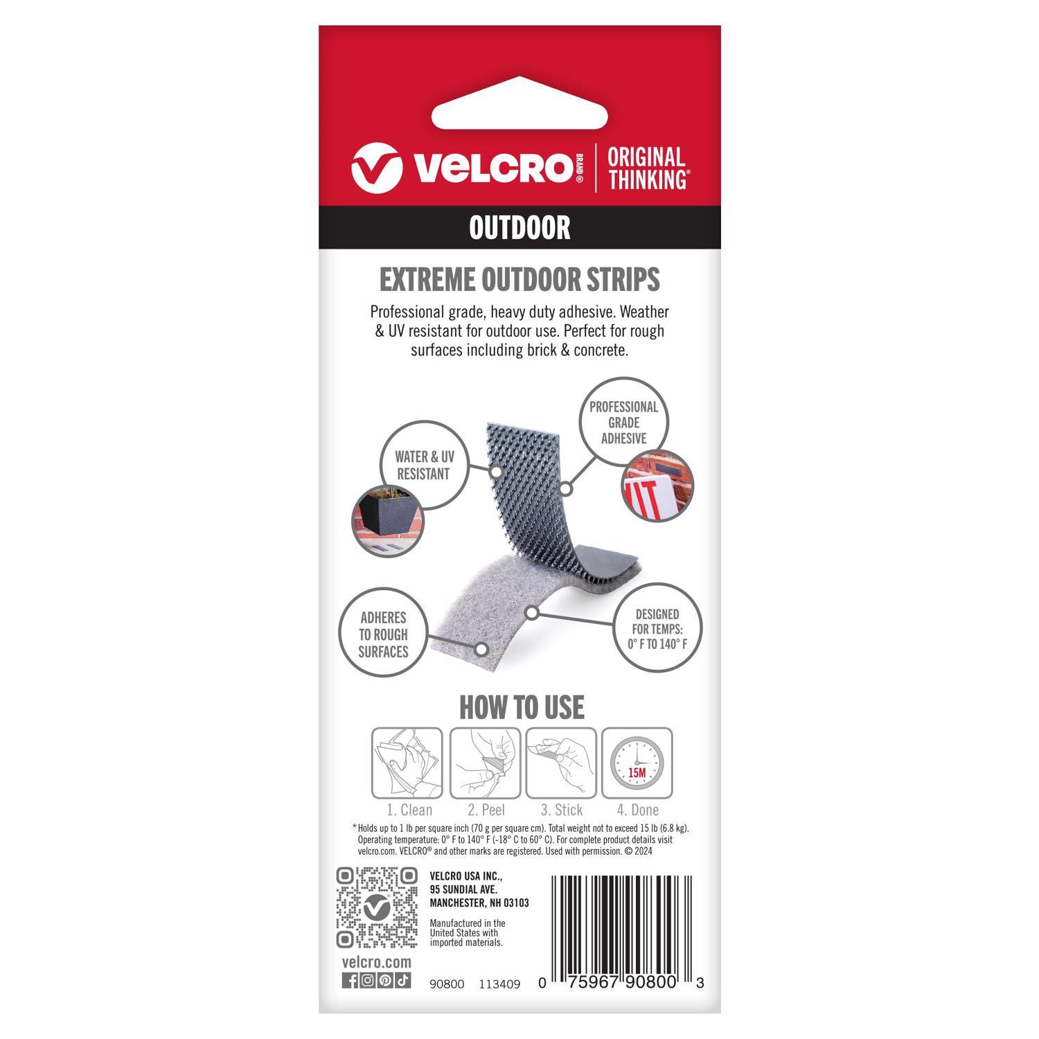 VELCRO Brand Extreme Outdoor Medium Nylon Hook and Loop Fastener 4 in. L 5 pk