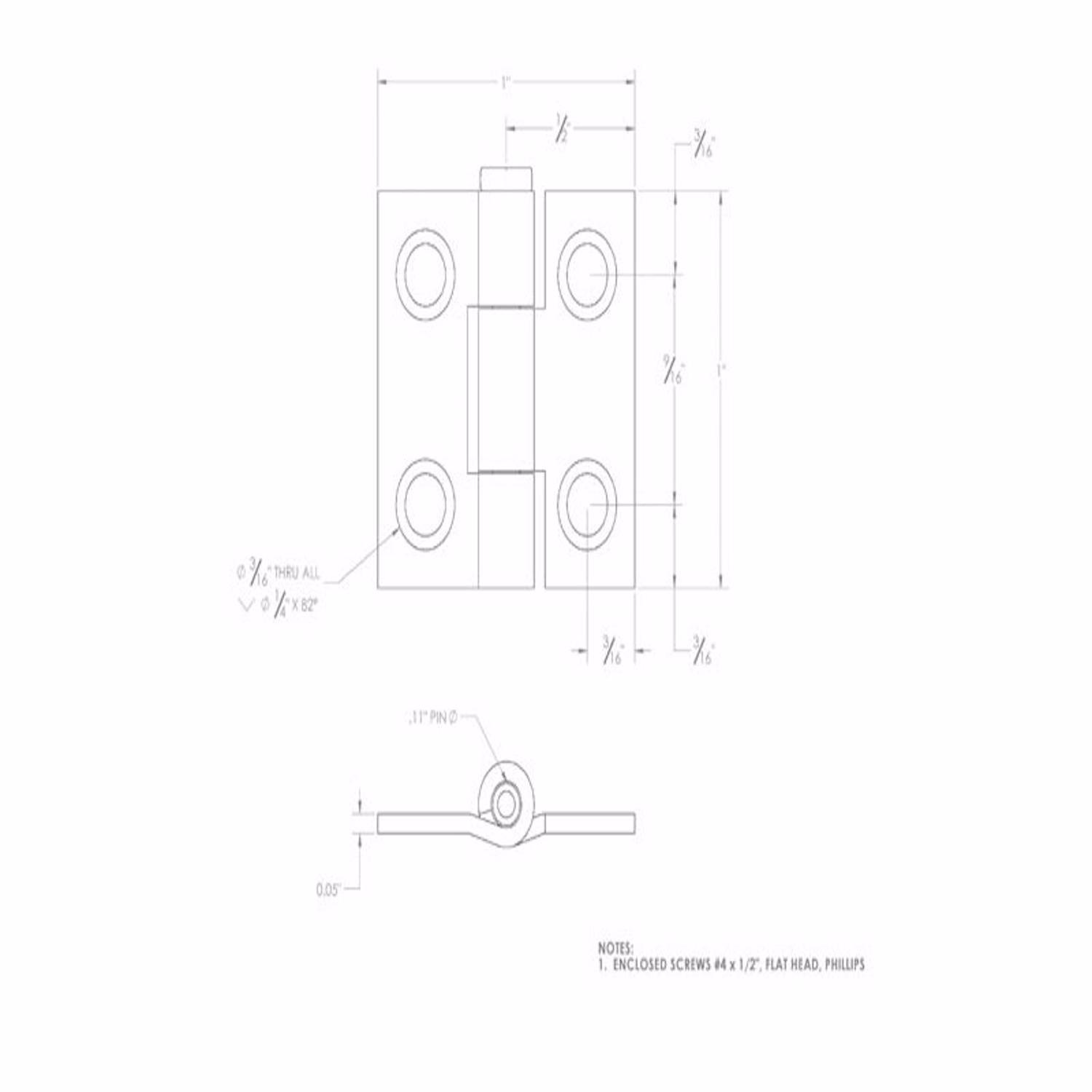 Ace 2.750 in. W X 1 in. L Chrome Silver Steel Narrow Hinge 2 pk