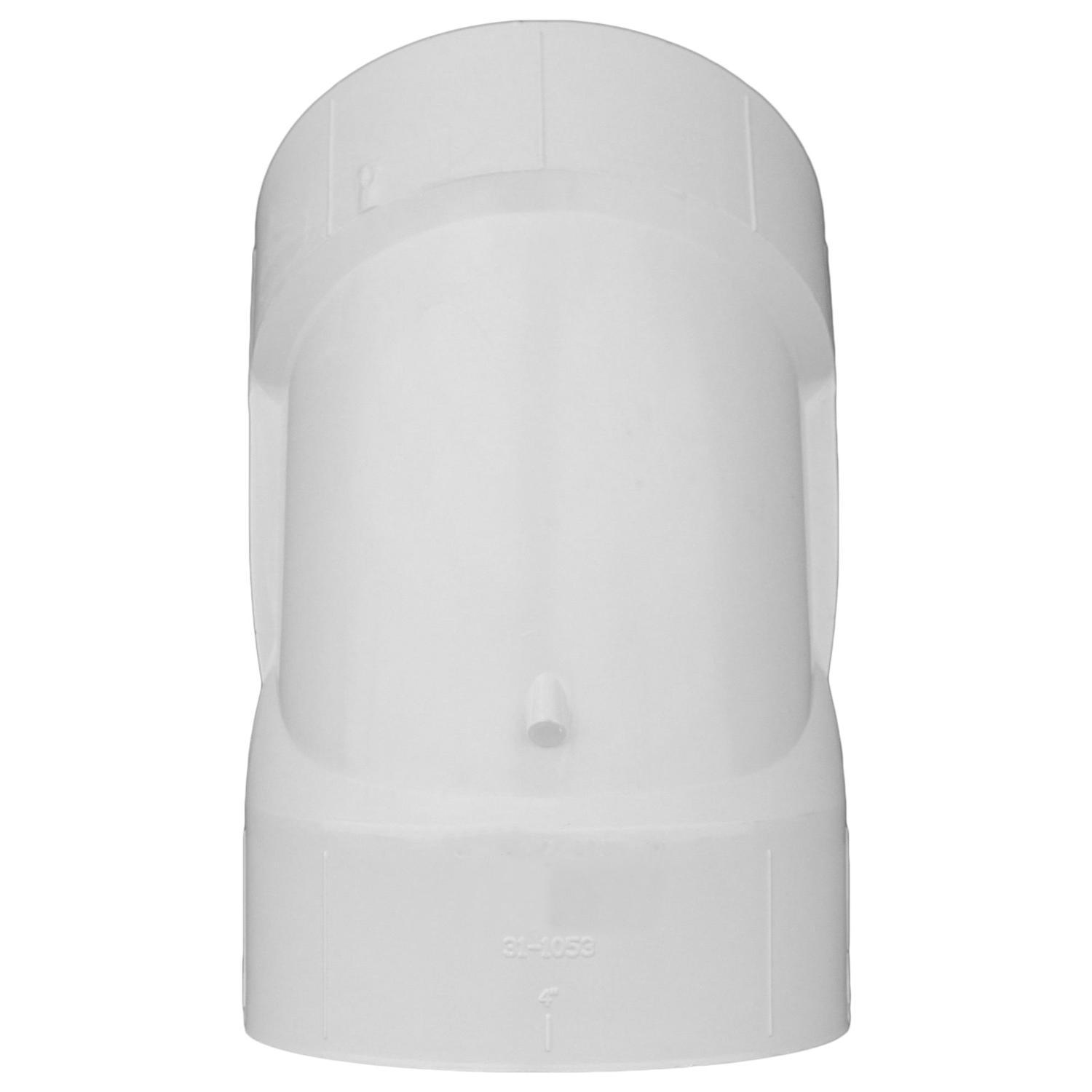 Charlotte Pipe Schedule 40 4 in. Hub X 4 in. D Hub PVC 45 Degree Elbow 1 pk