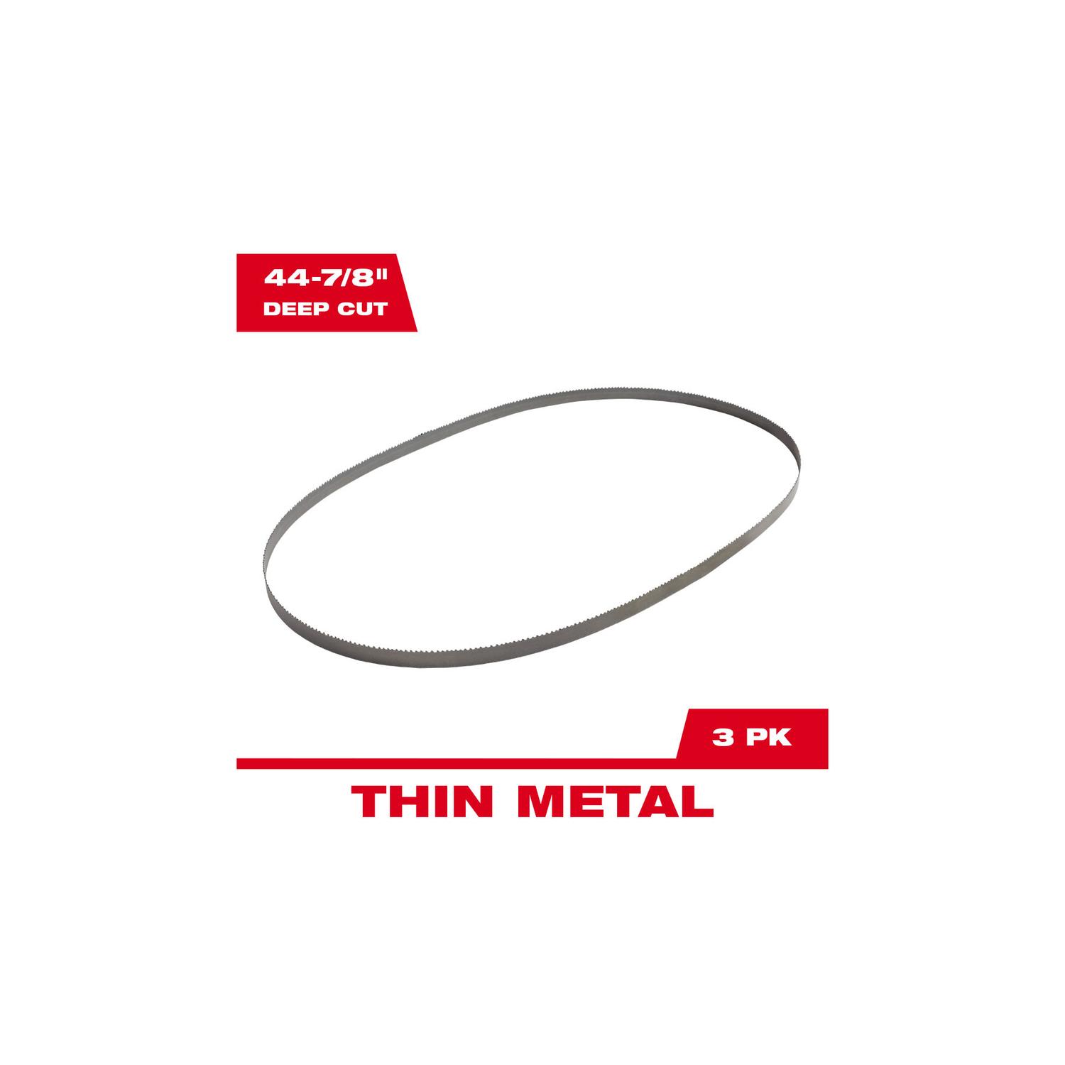 Milwaukee 44.9 in. L X 0.5 in. W Bi-Metal Band Saw Blade 18 TPI Raker teeth 3 pk