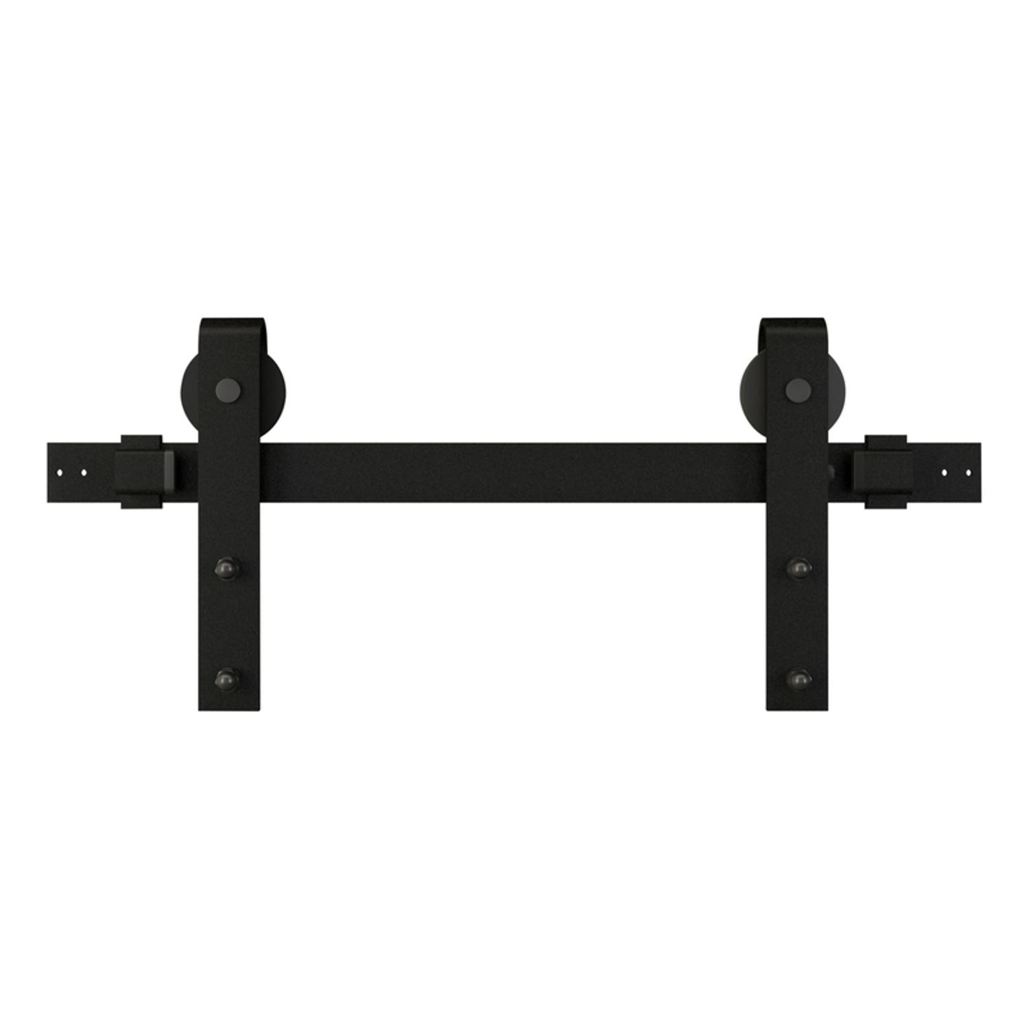 National Hardware Designer 72 in. L Matte Black Steel Barn Door Hanger Kit 1 pc