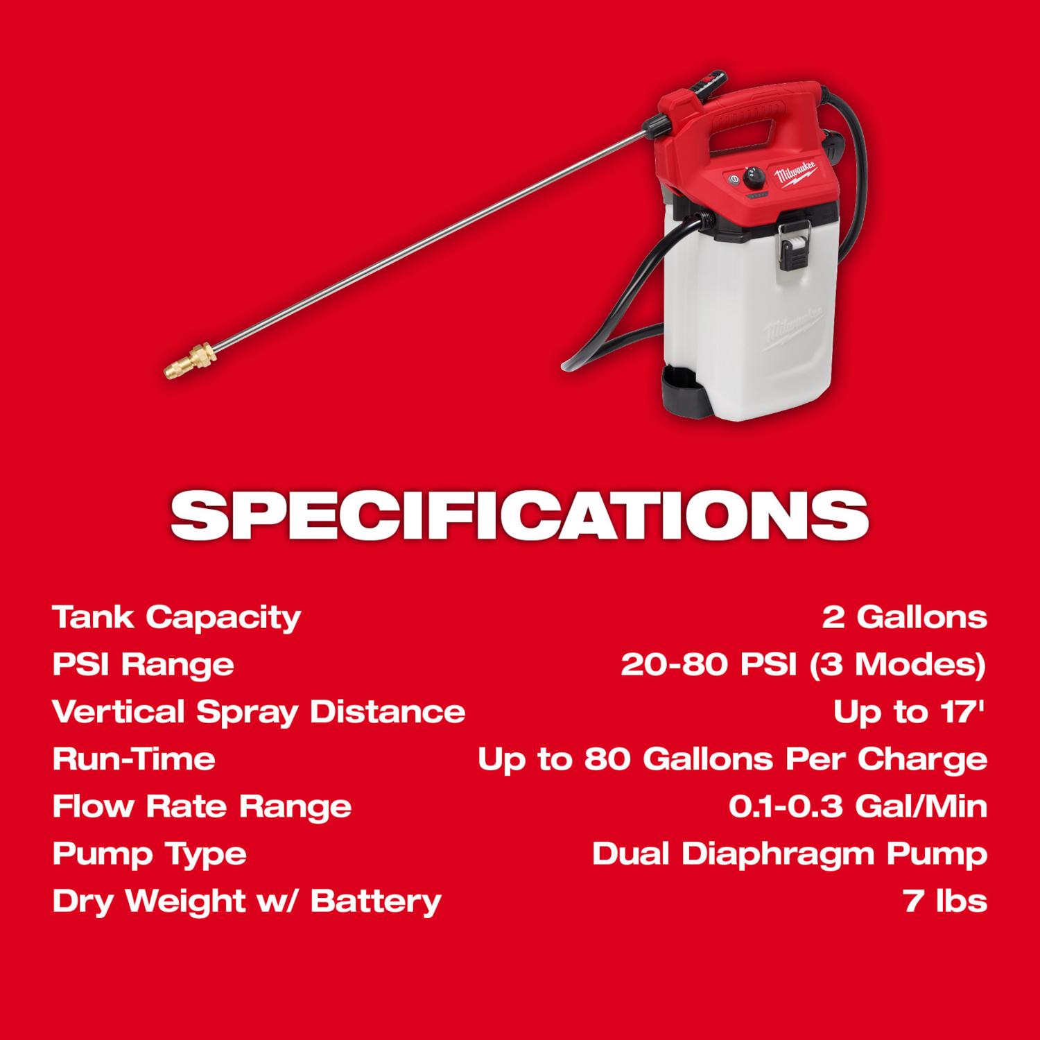 Milwaukee M12 2 gal Hand Held Spray Kit