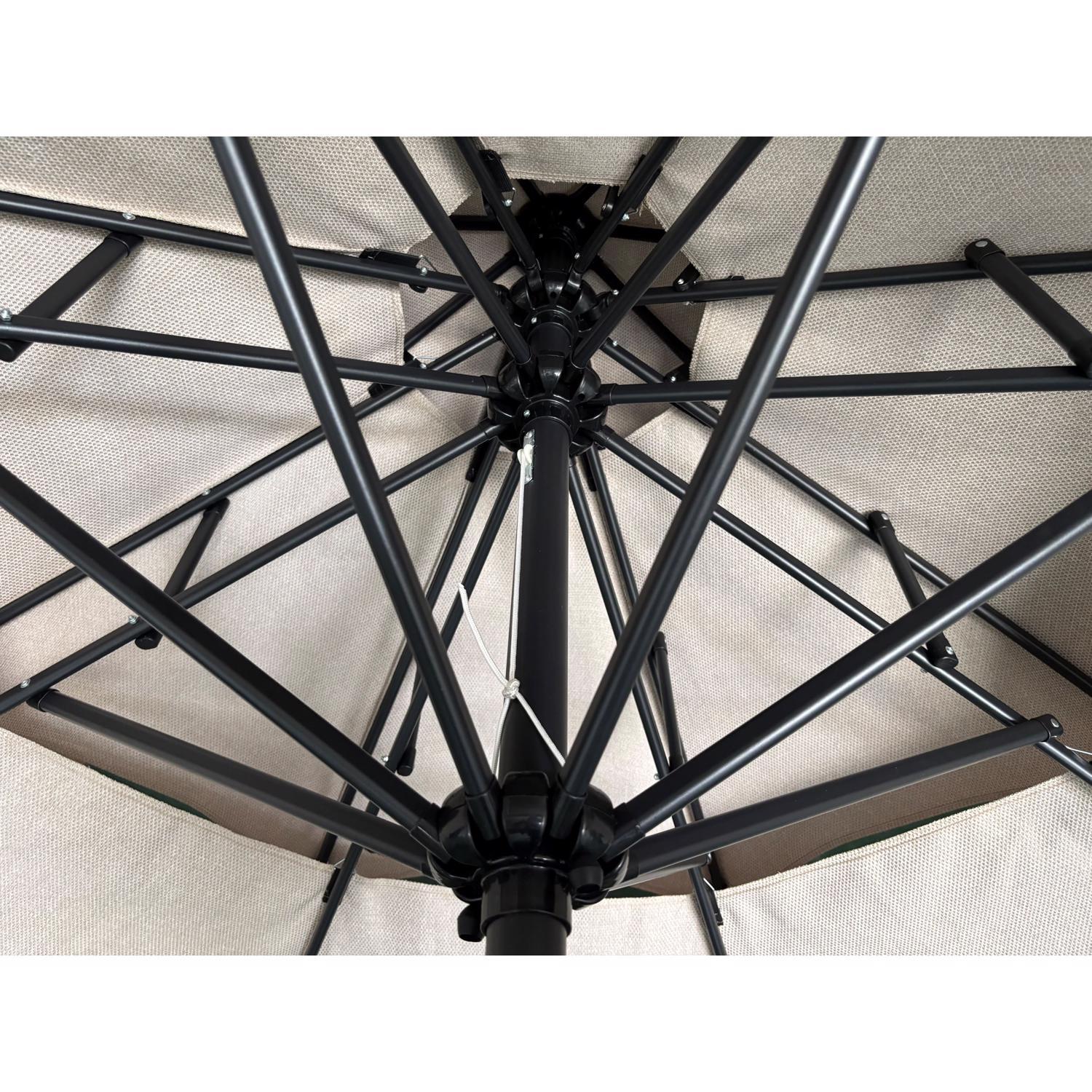 Living Accents Pagoda 9 ft. Tiltable Taupe Patio Umbrella