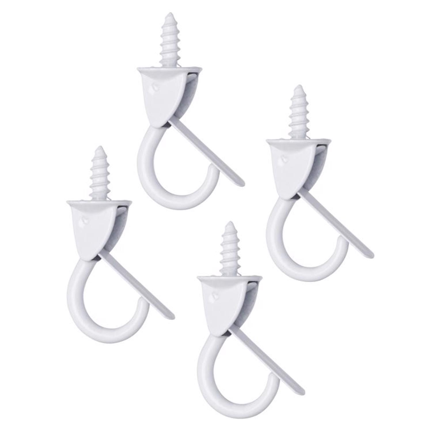 Ace Medium White Steel 1.375 in. L Cup Hook 10 lb 4 pk