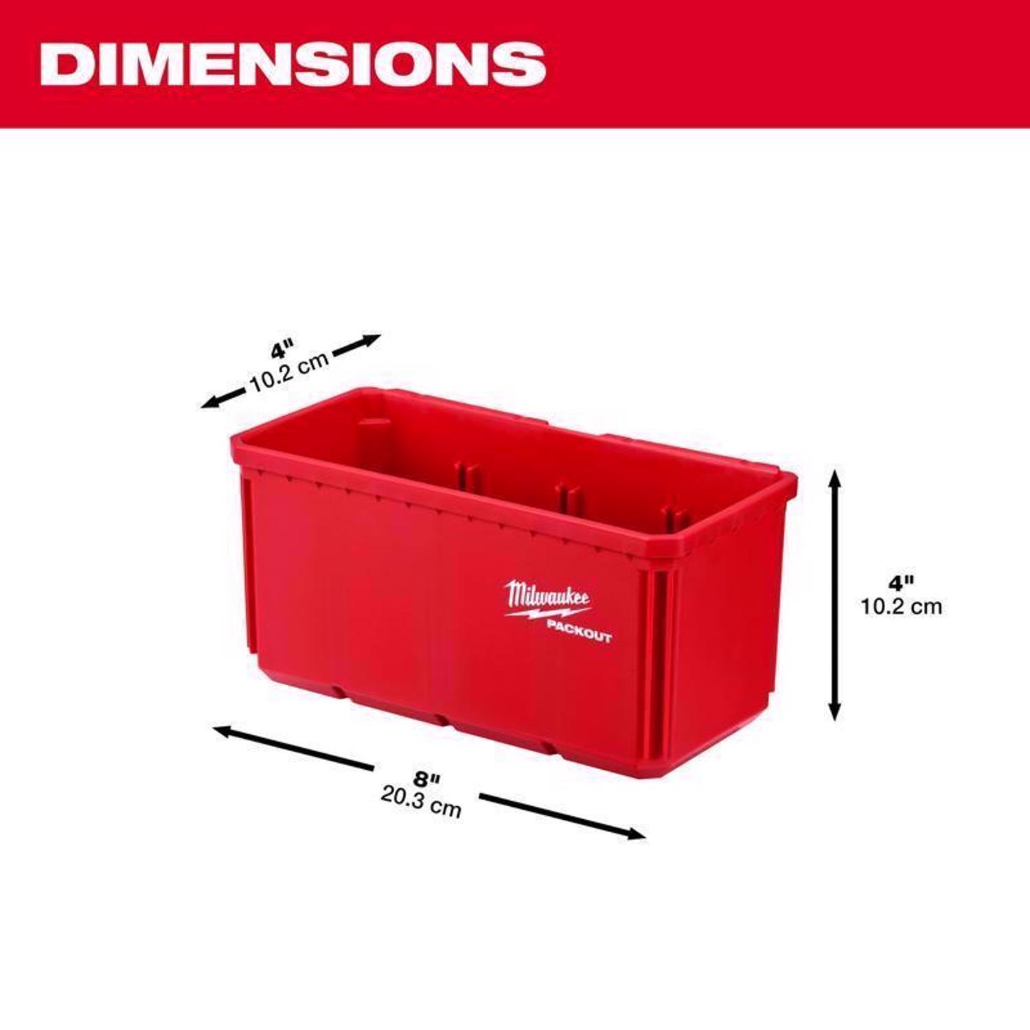 Milwaukee Packout Shop Storage Garage Organizer Large Parts Bin Set Red
