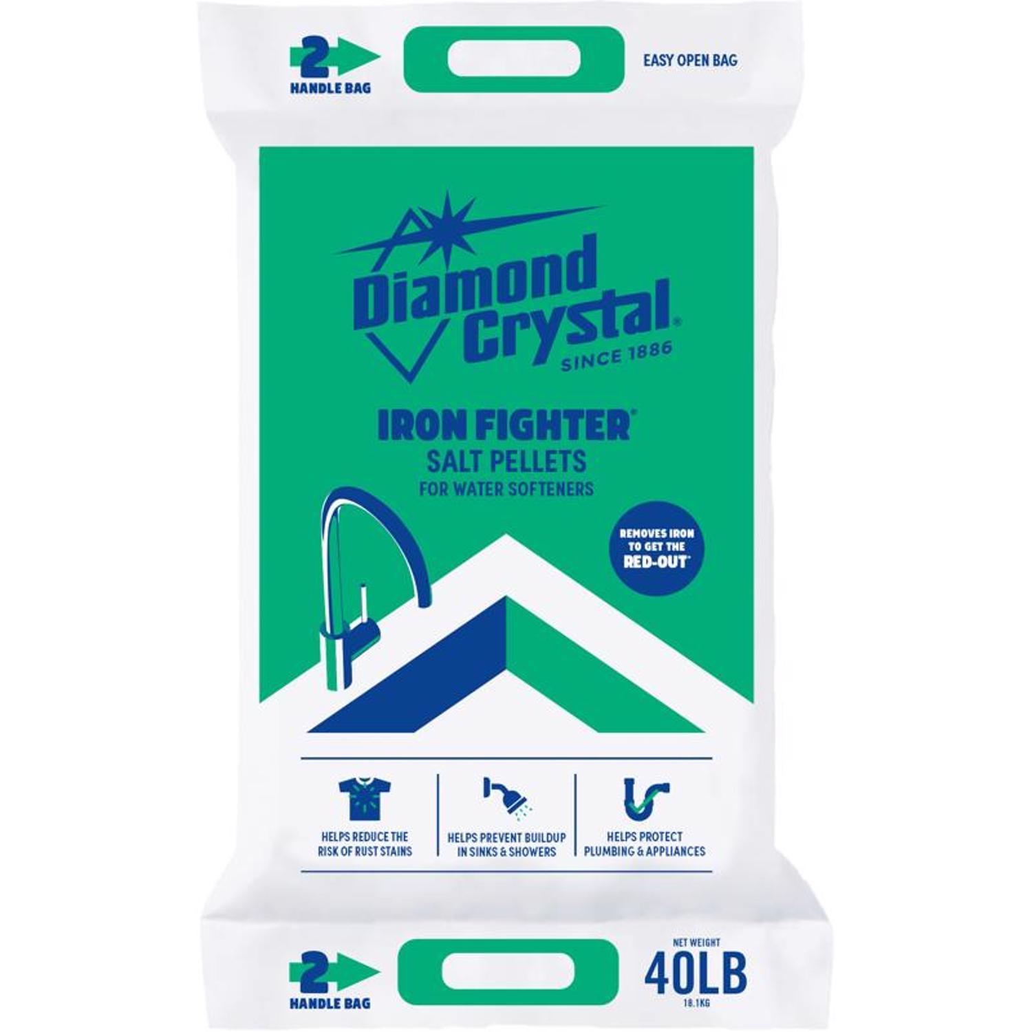 Diamond Crystal Iron Fighter Water Softener Salt Pellets 40 lb