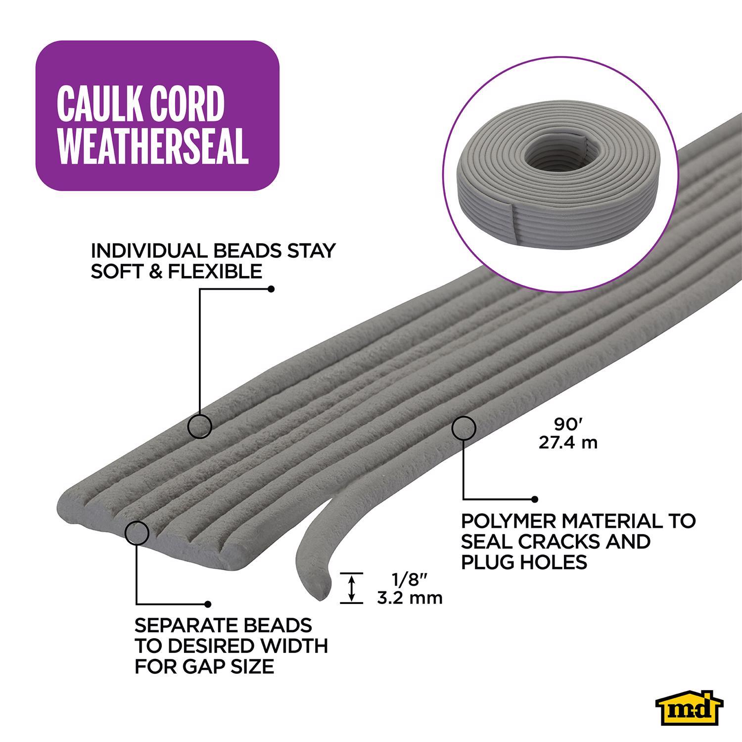 M-D Building Products Gray Synthetic Fiber Caulking Cord For Gaps and Openings 1080 in. L X 0.13 in.